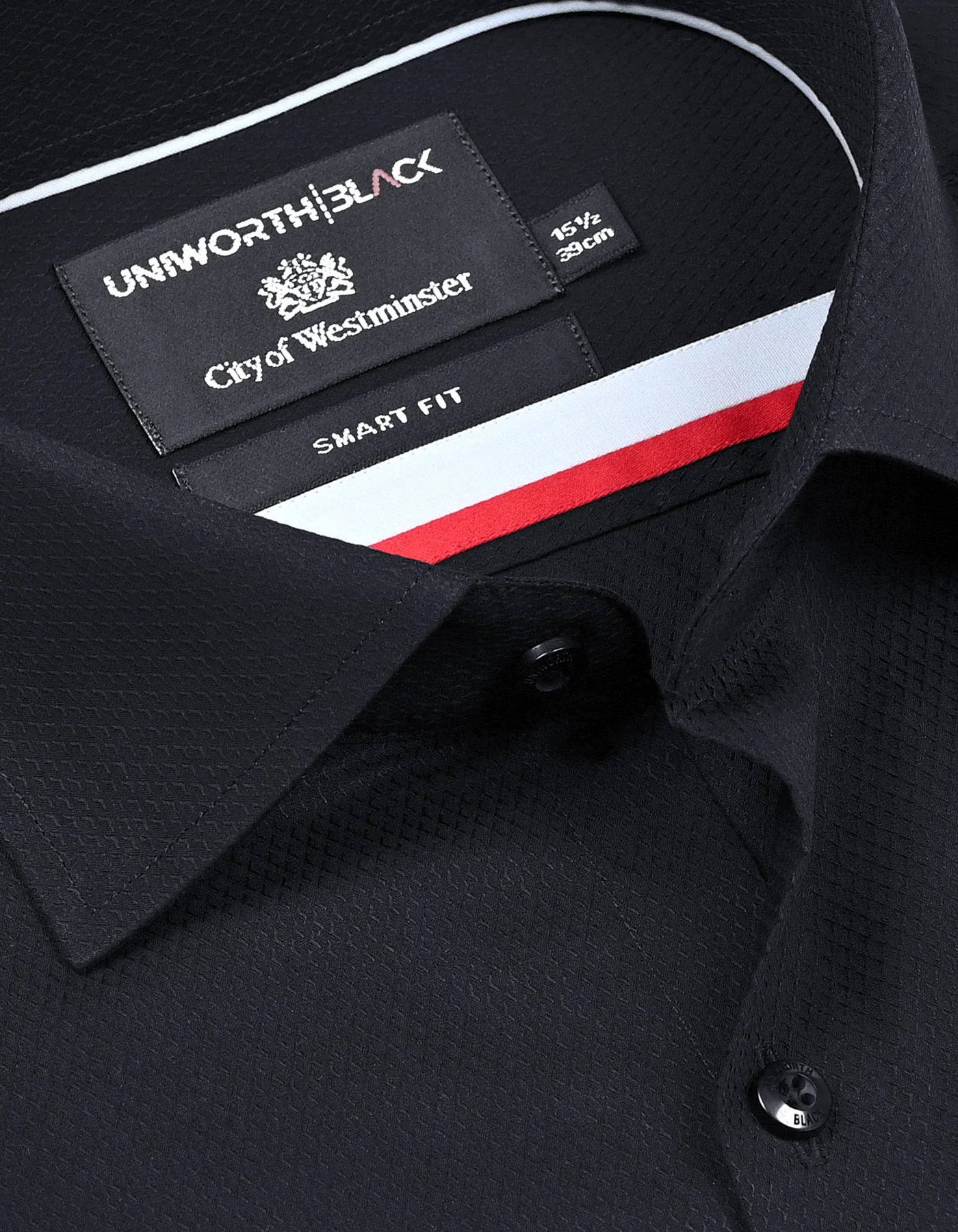 Black Self Smart Fit Shirt - Image 2