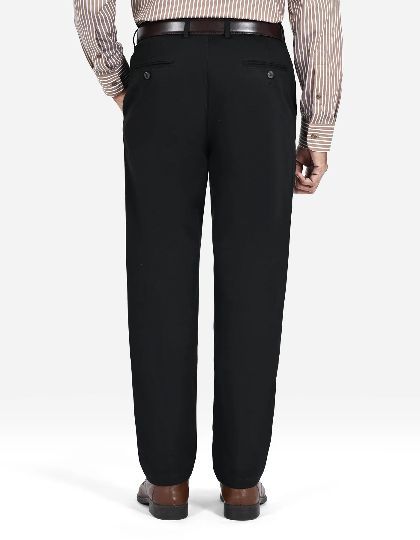 Black Smart Fit Cotton Trouser - Image 5