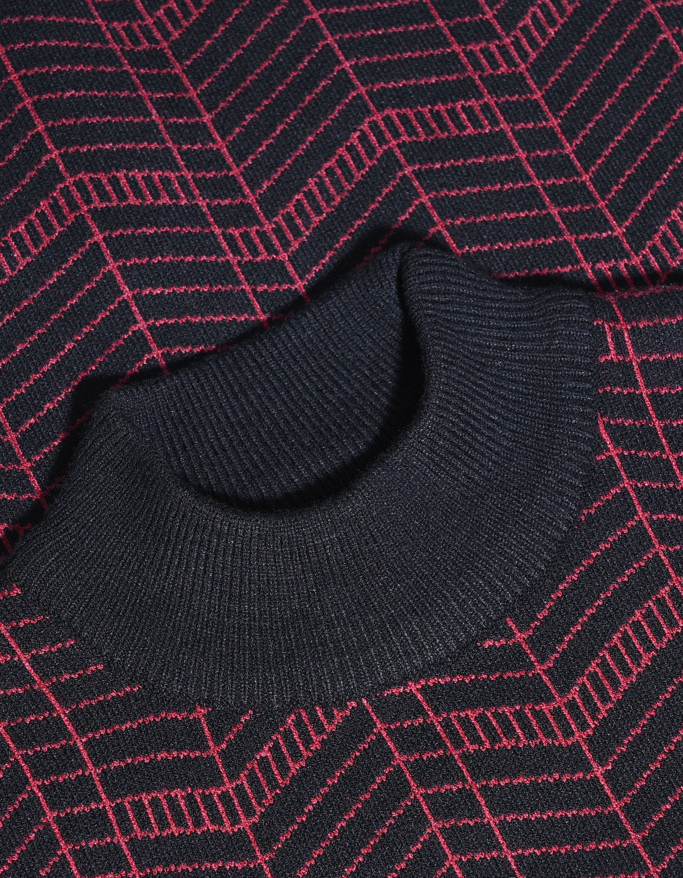 Black Stripe Mock Neck Sweater - Image 2