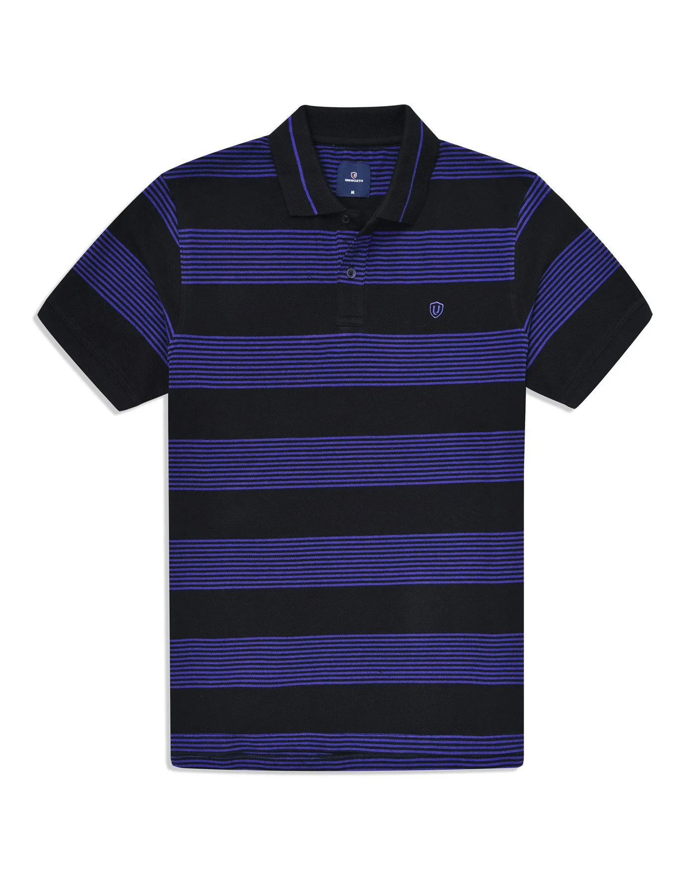 Black Stripe Pique Polo Shirt - Image 2
