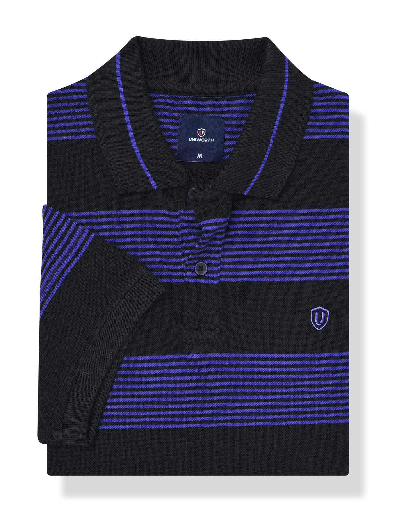 Black Stripe Pique Polo Shirt - Image 3