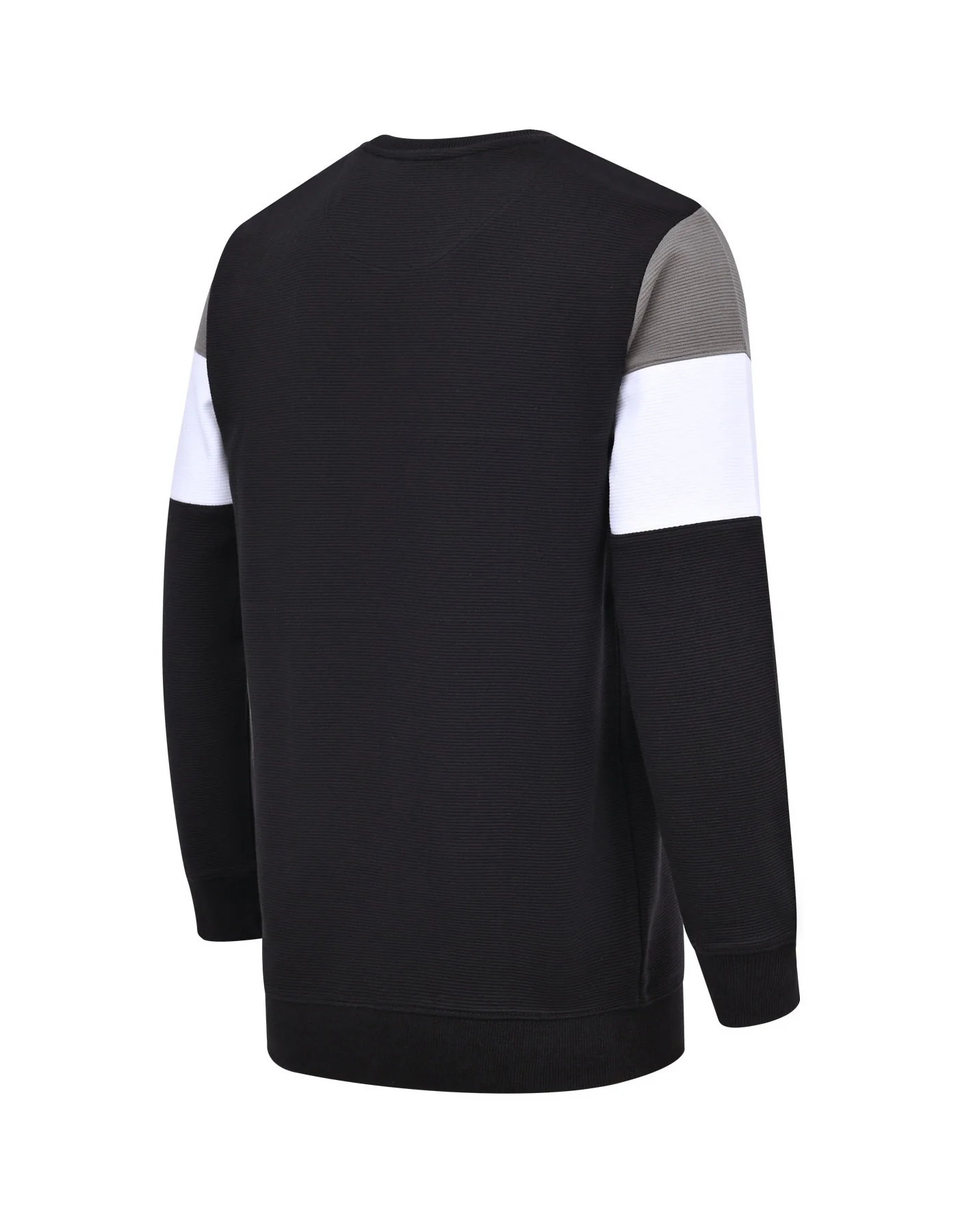 Black Texture Color Block Sweatshirt - Image 5