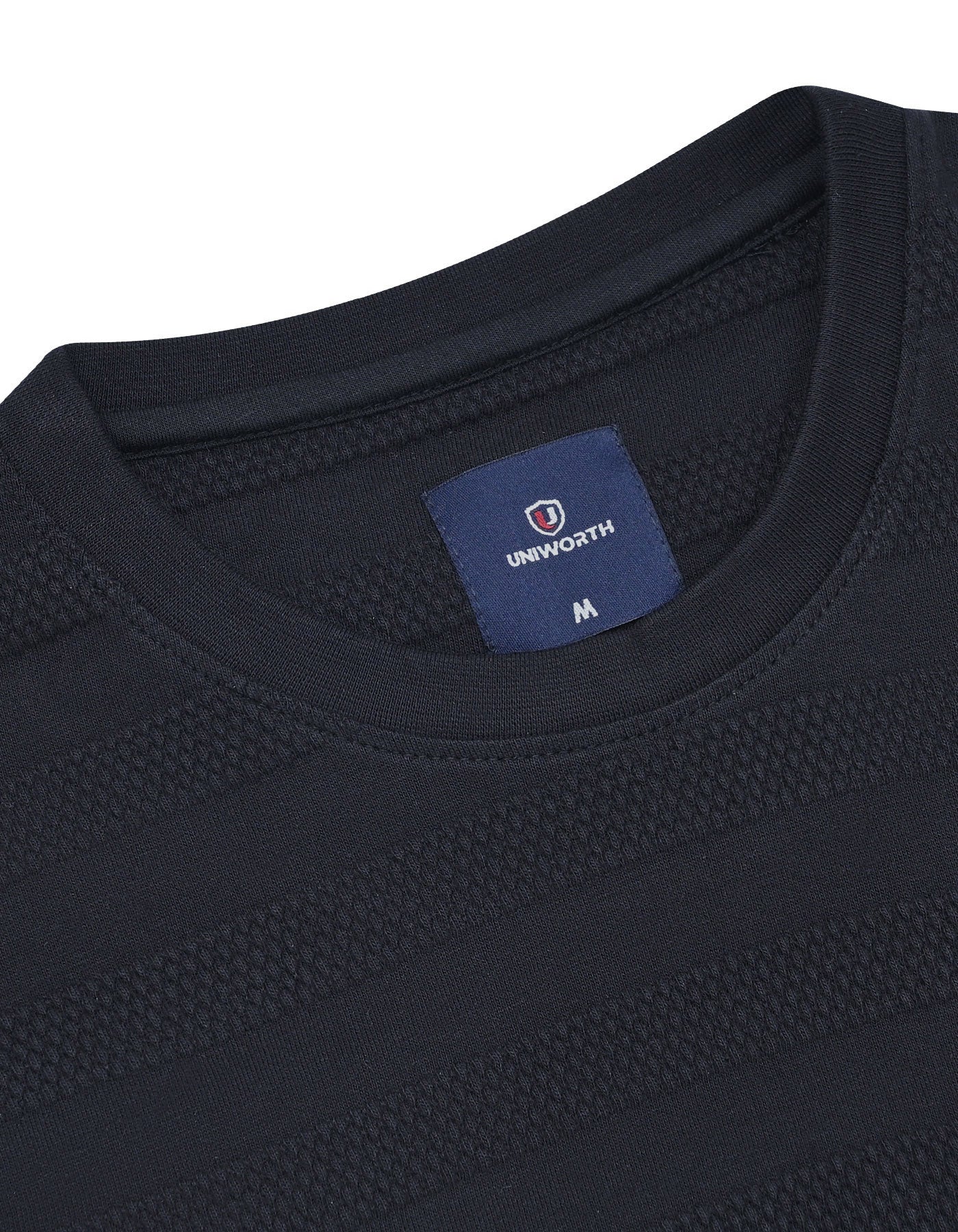 Black Texture Crew Neck T-shirt - Image 3