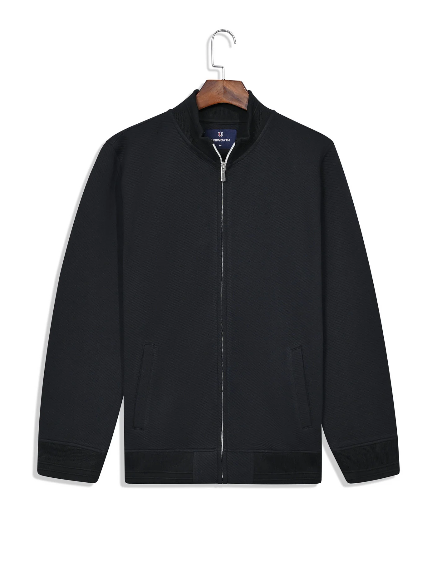 Black Texture Full Zipper