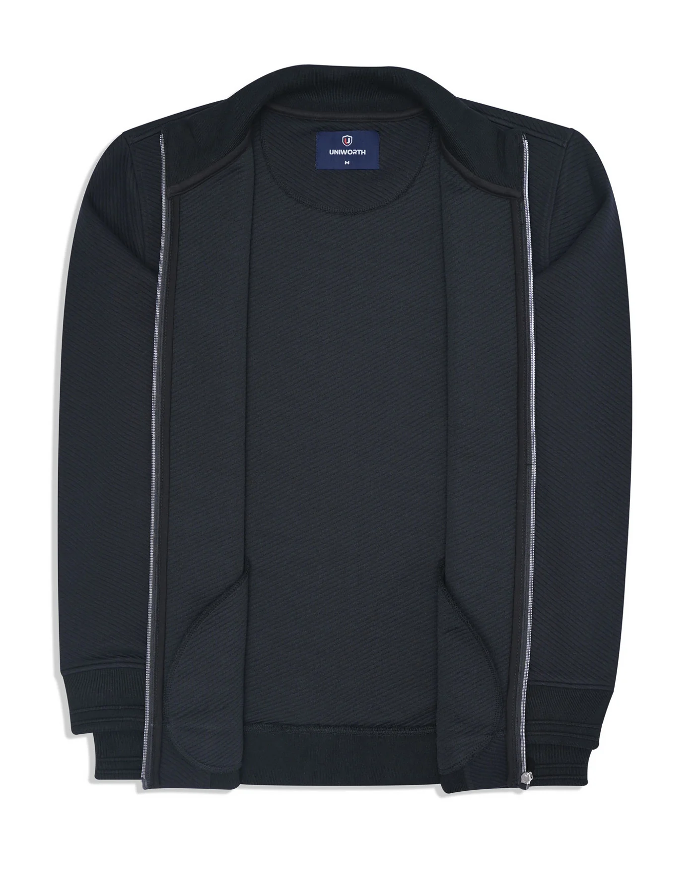 Black Texture Full Zipper - Image 3