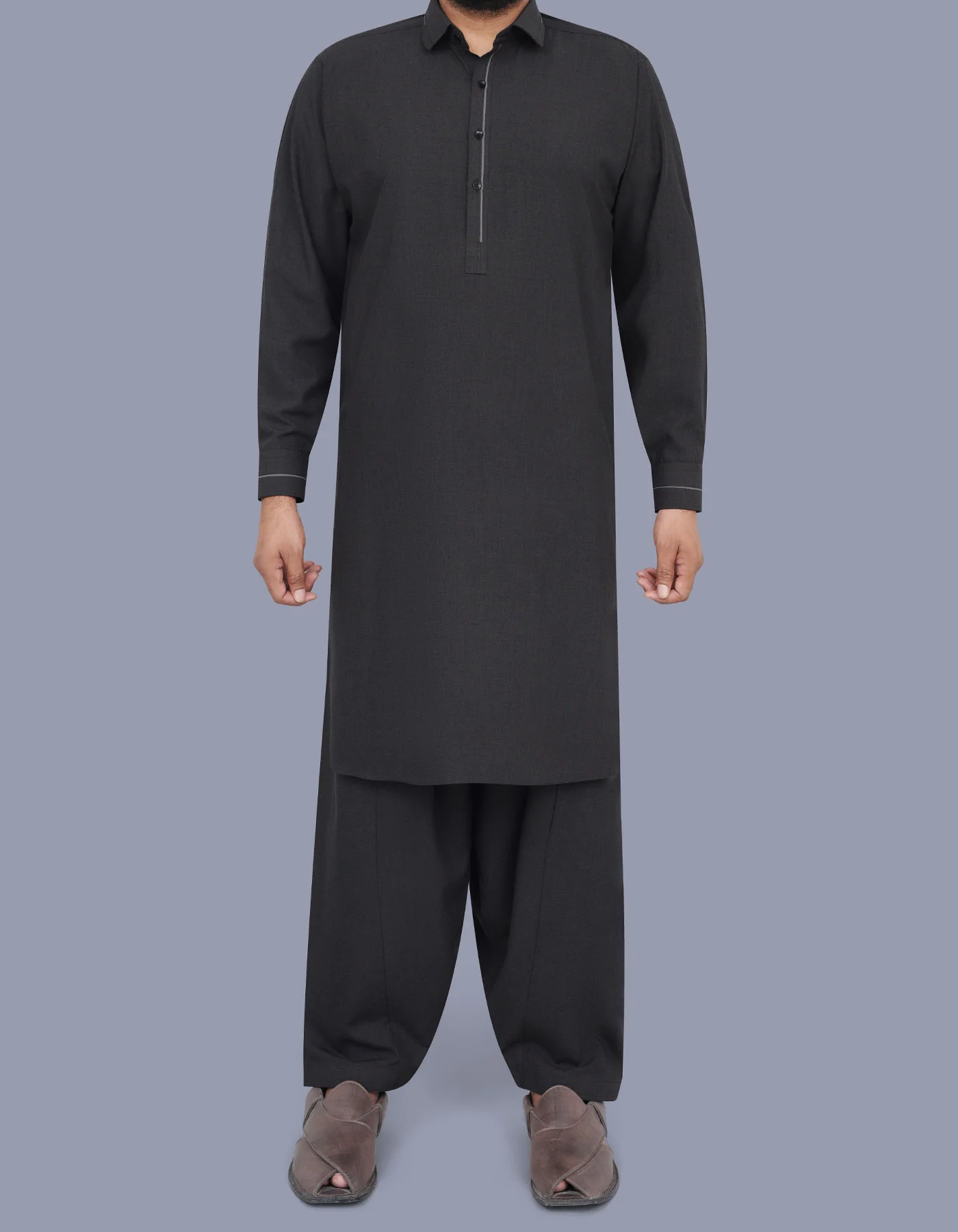 Black Texture Kameez Shalwar