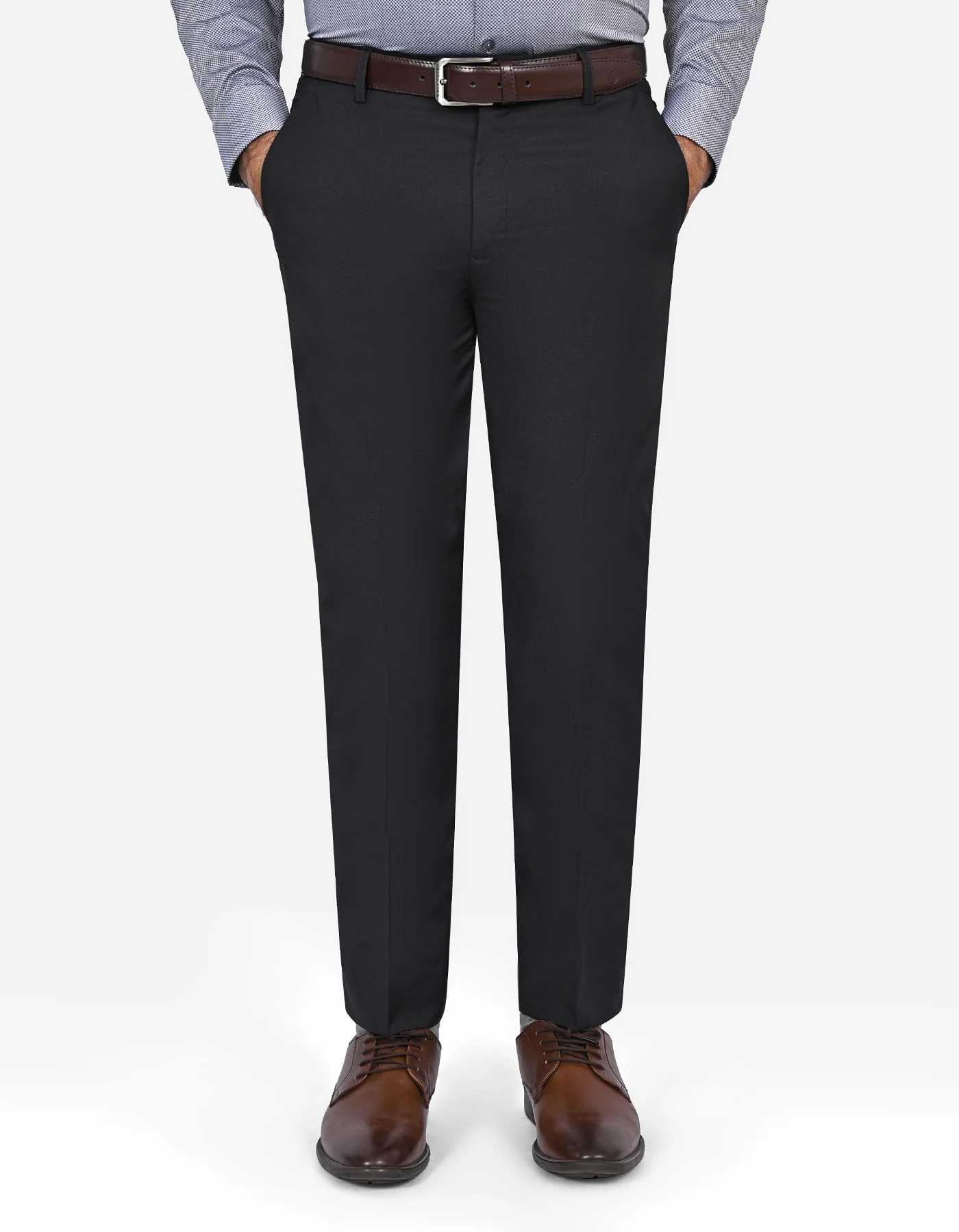 Black Texture Smart Fit Formal Trouser