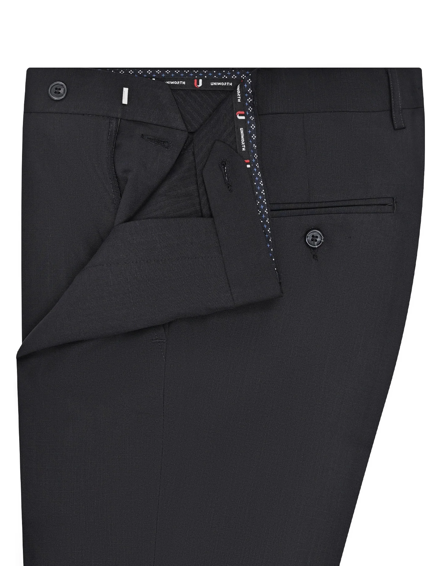 Black Texture Smart Fit Formal Trouser - Image 2