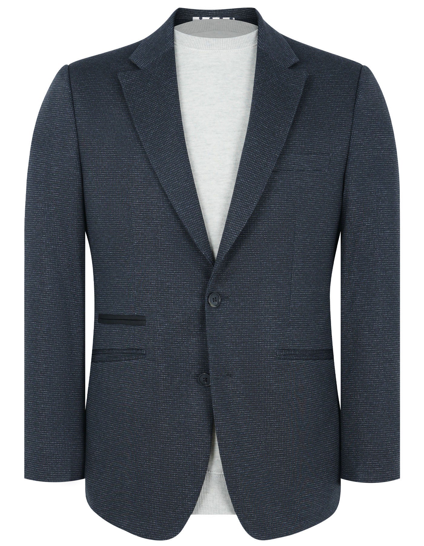 Black Texture Tailored Smart Fit Coat - Image 3