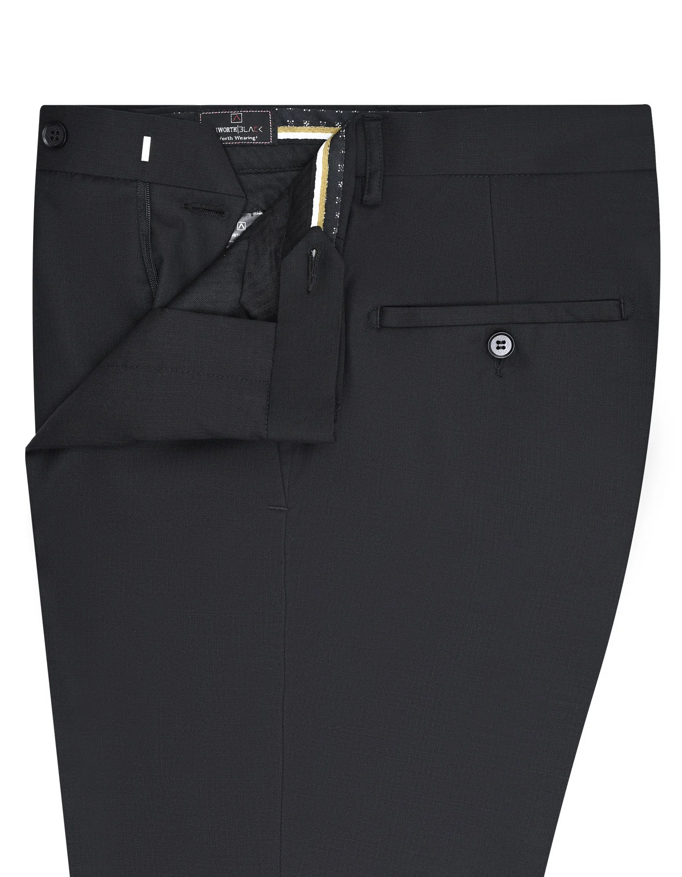 Black Texture Tailored Smart Fit Formal Trouser - Image 2