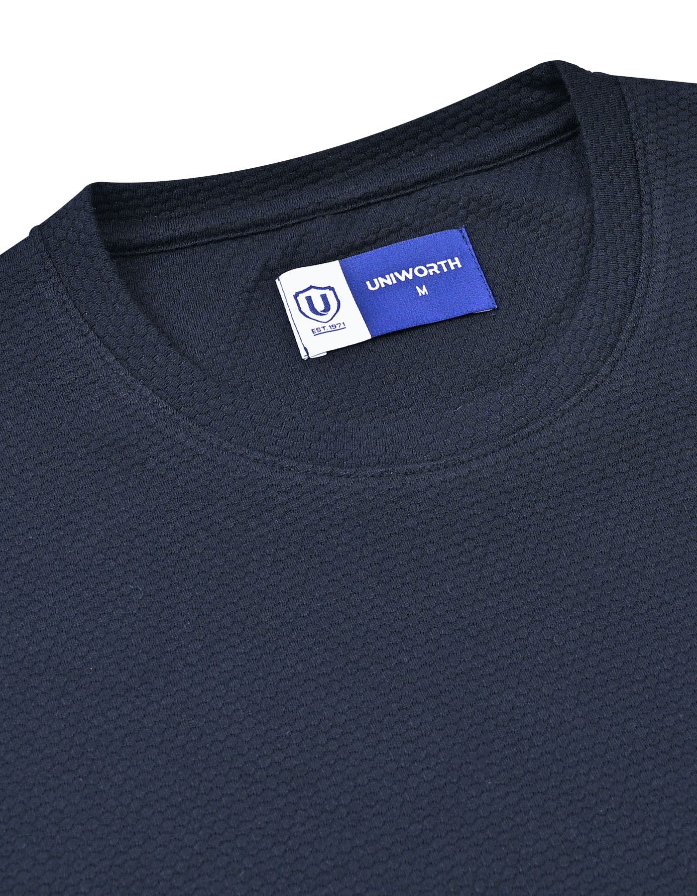 Black Textured Crew Neck T-Shirt - Image 3