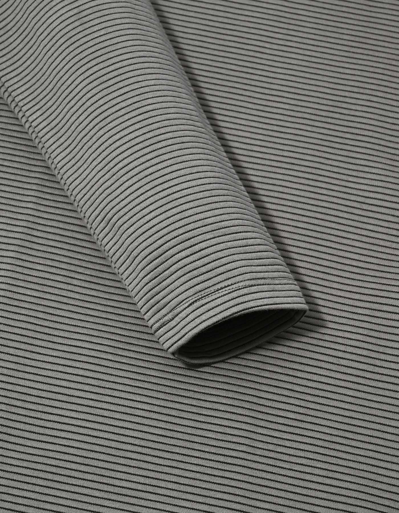 Black Textured Striped Long Sleeve Crew Neck T-Shirt - Image 4