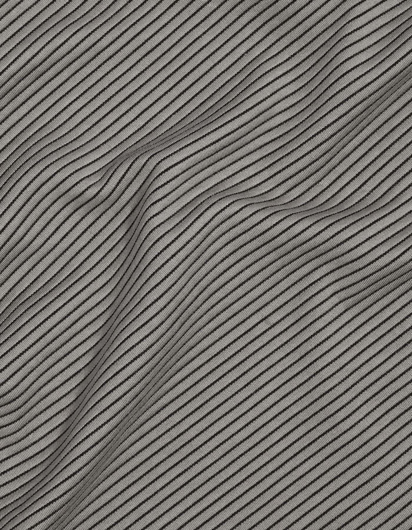 Black Textured Striped Long Sleeve Crew Neck T-Shirt - Image 6