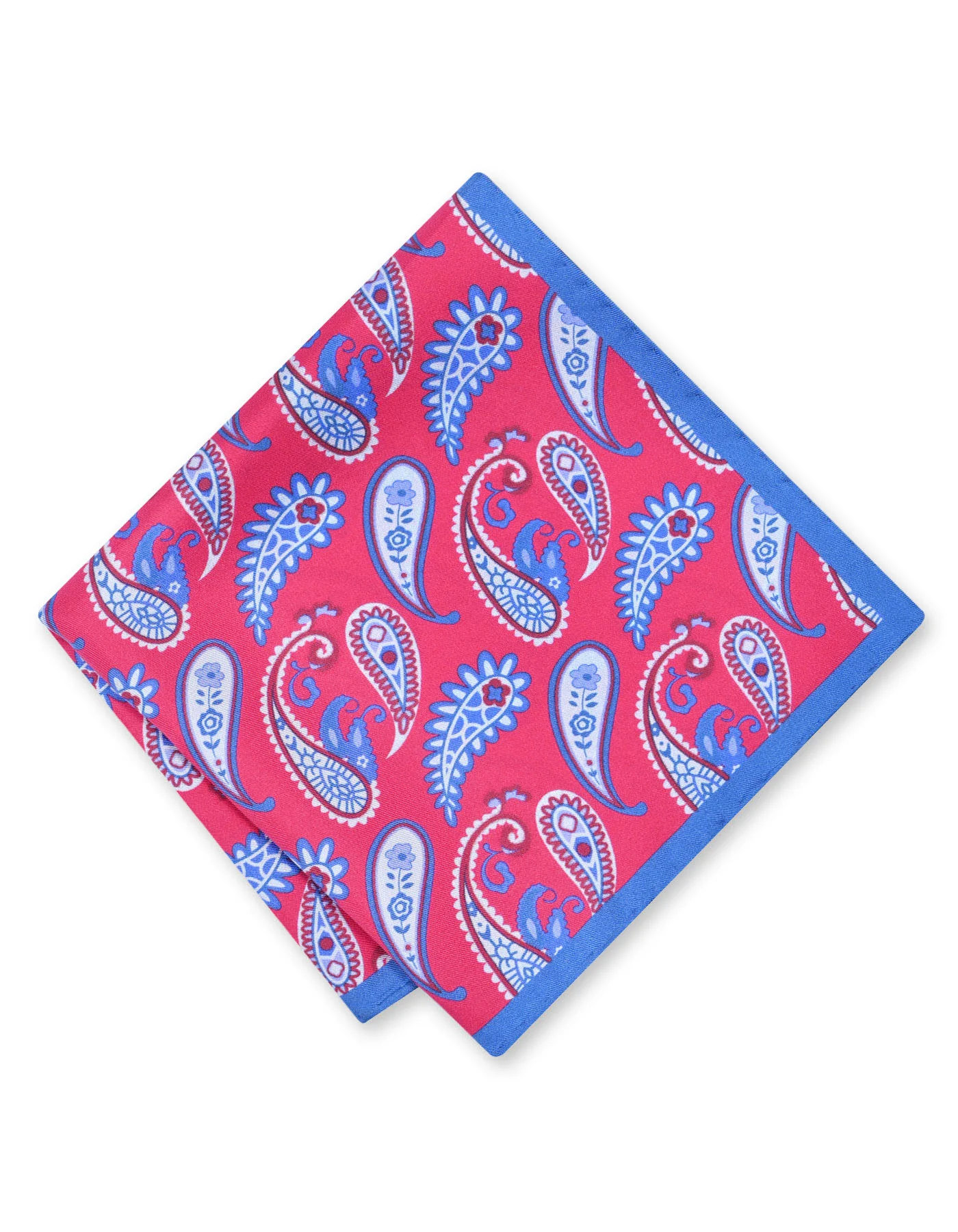 Blue 100% Silk Pocket Square - Image 2