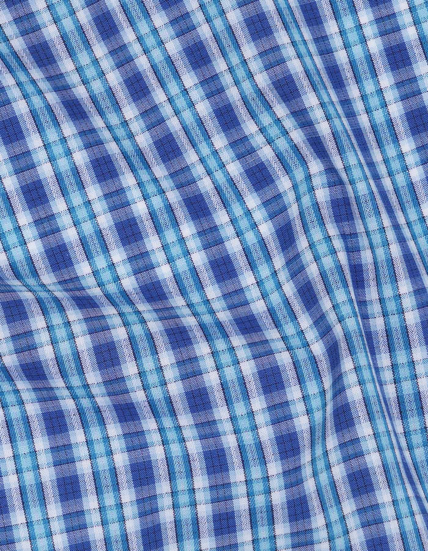 Blue Check Classic Fit Shirt - Image 4