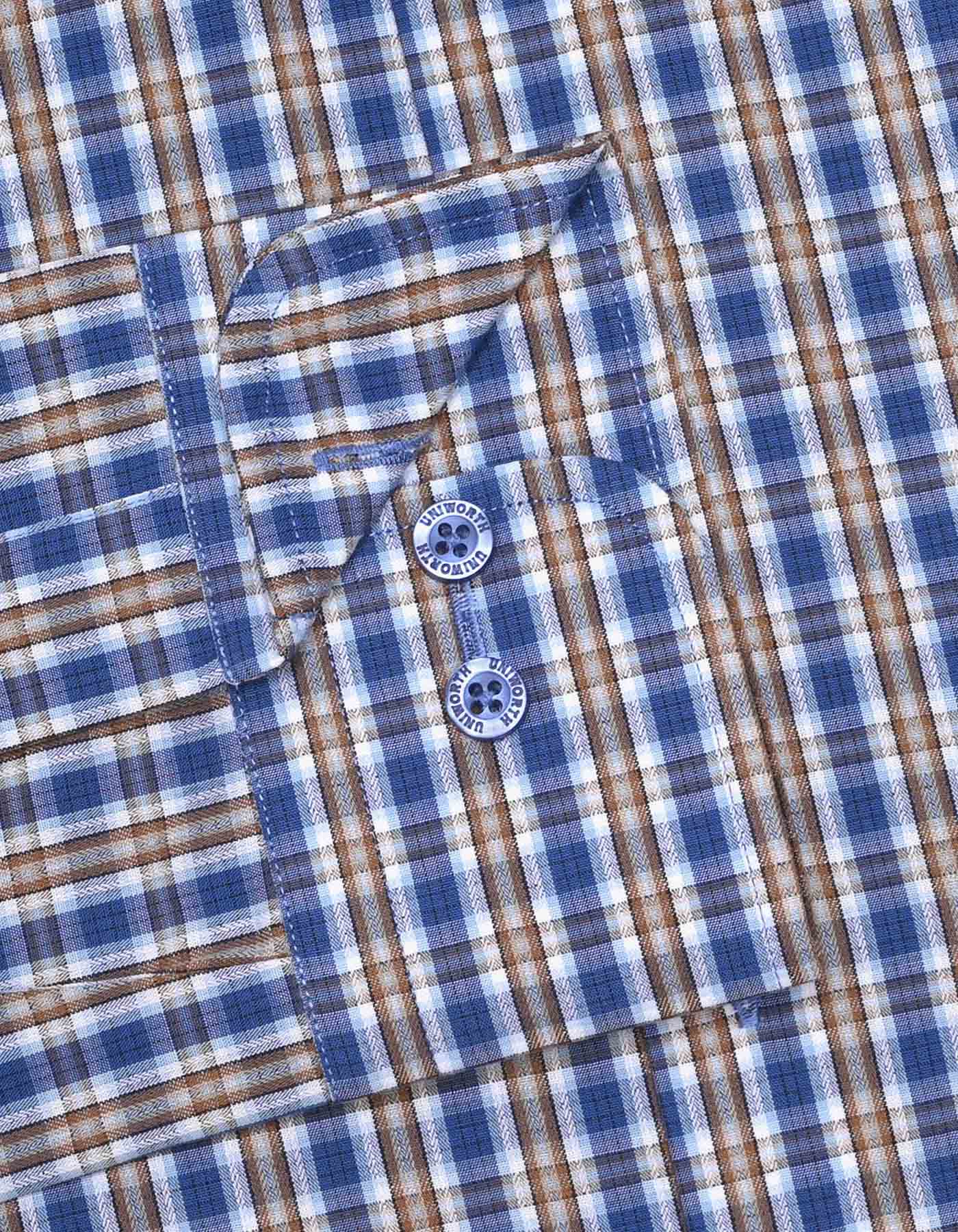 Blue Check Classic Fit Shirt - Image 3