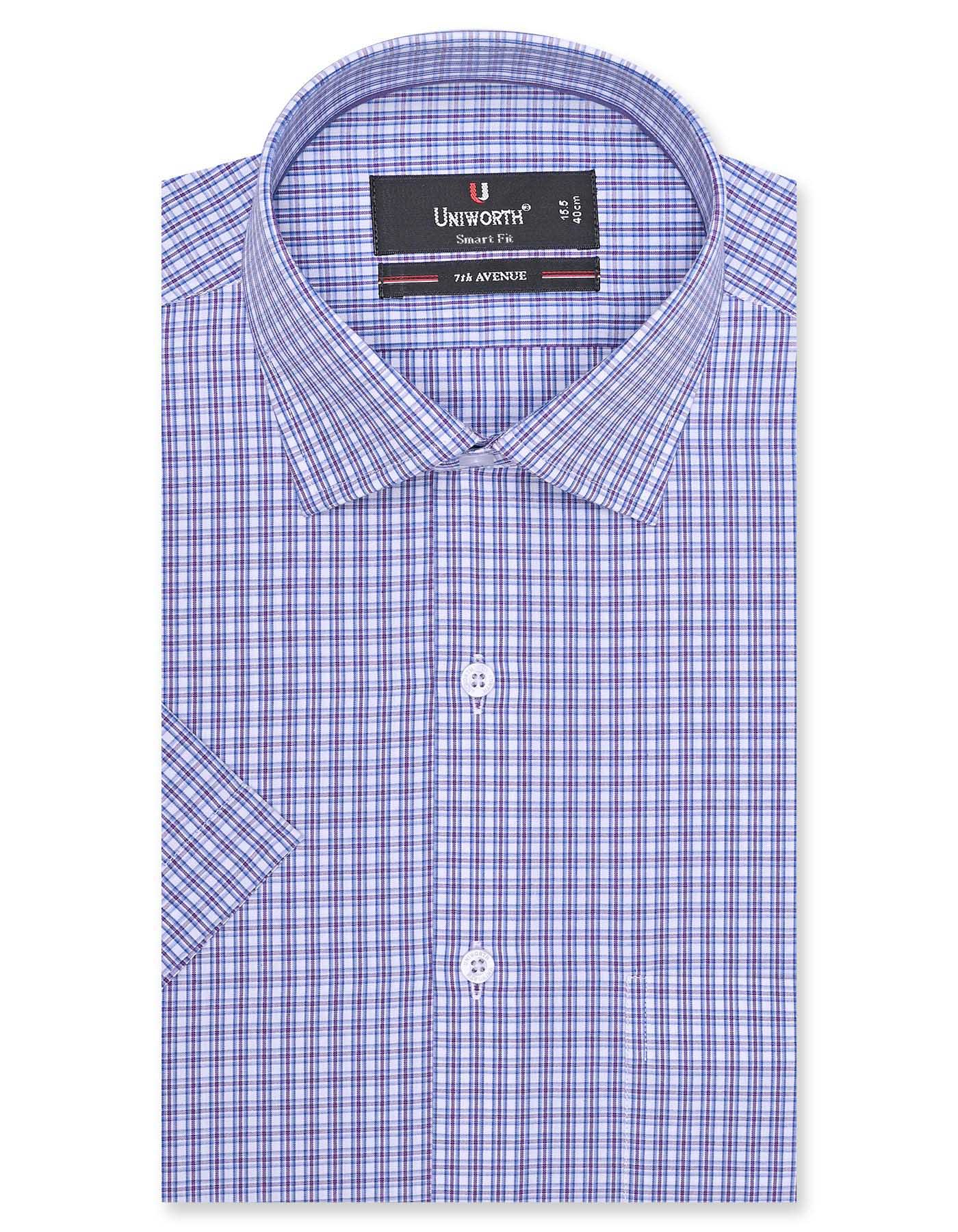 Blue Check Tailored Smart Fit Shirt
