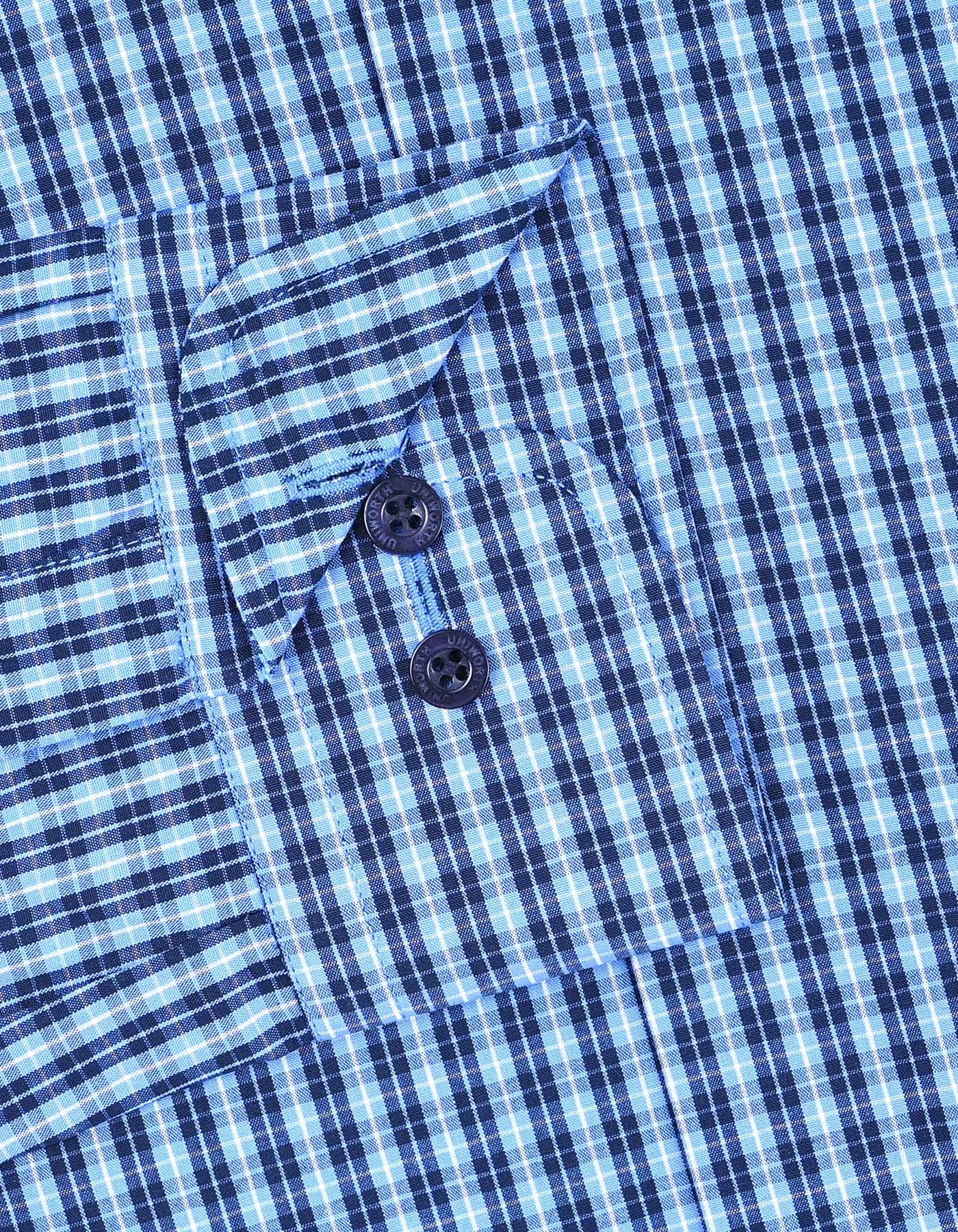 Blue Check Tailored Smart Fit Shirt - Image 3