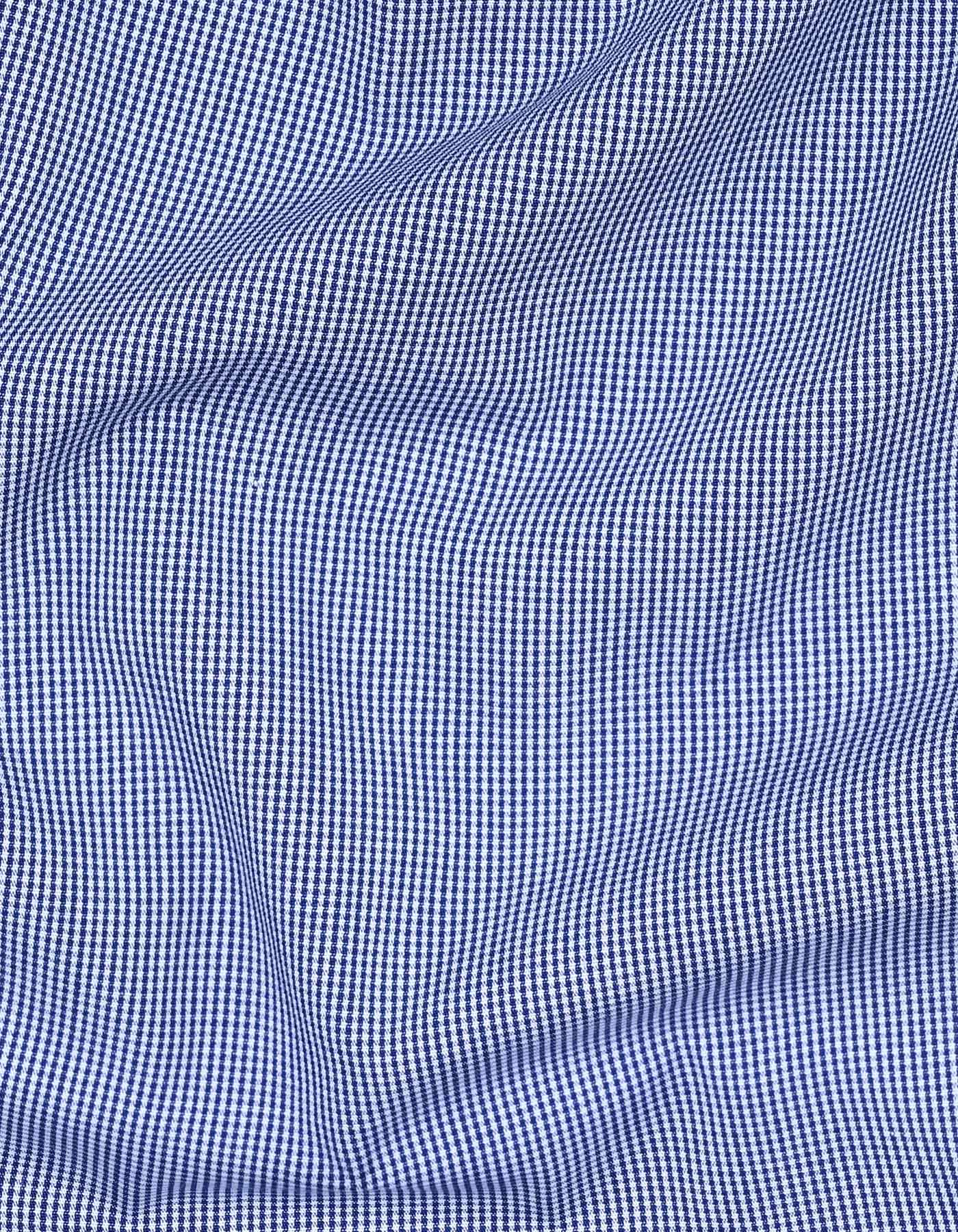 Blue Check Tailored Smart Fit Shirt - Image 4