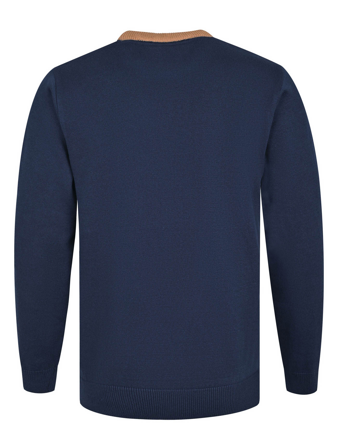 Blue Geometric Crew Neck Sweater - Image 4