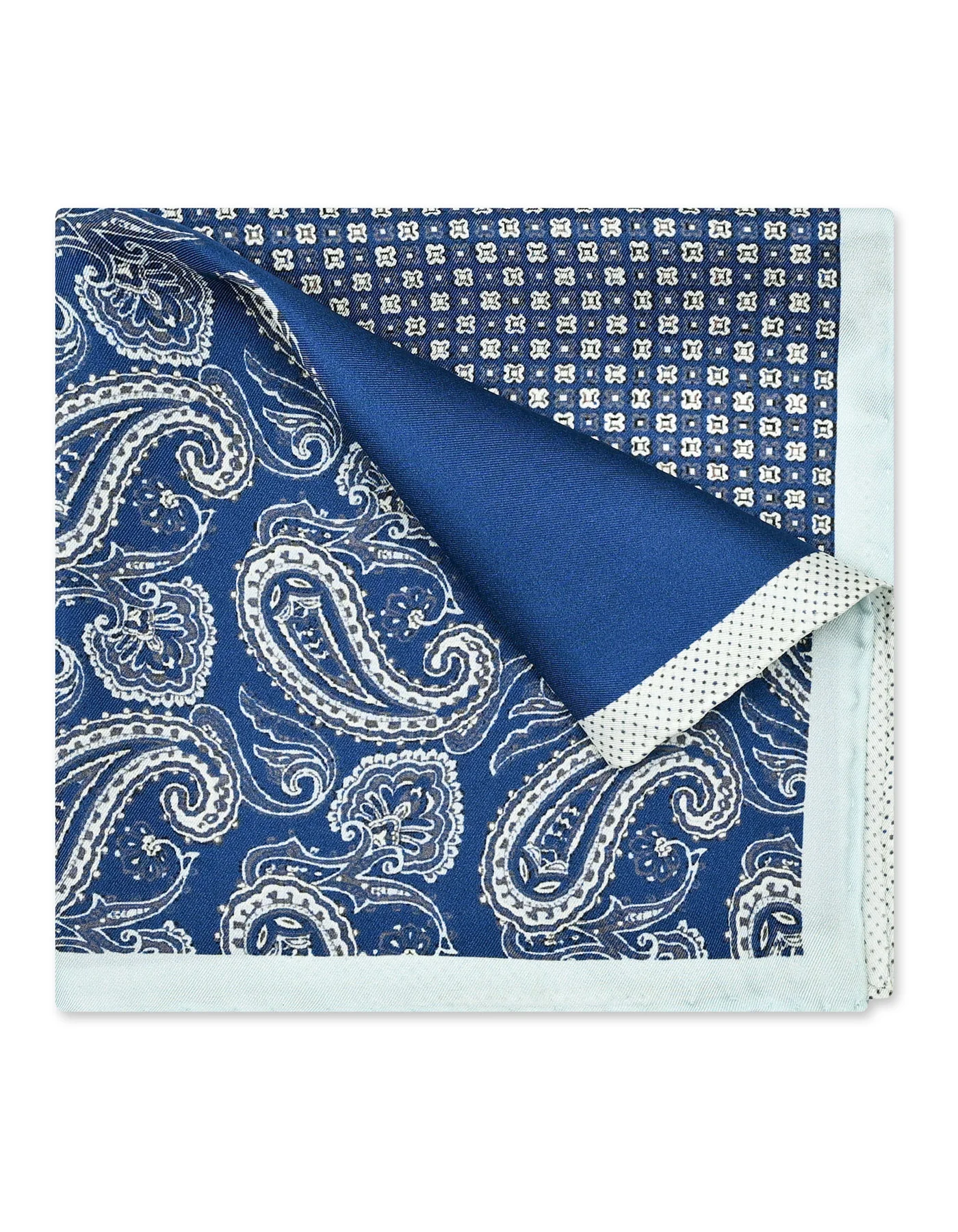 Blue Geometric Pocket Square - Image 3