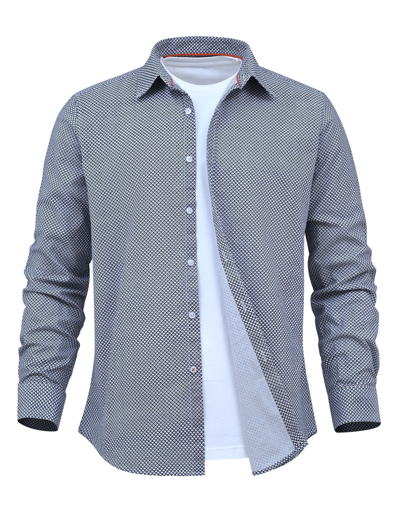 Blue Geometric Regular Fit Casual Shirt - Image 3