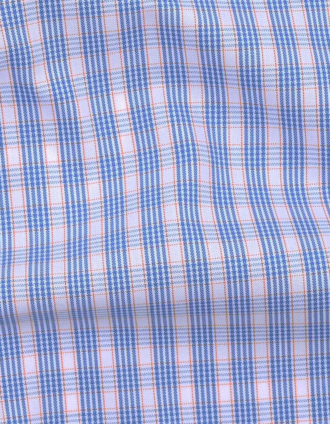 Blue/Orange Check Tailored Smart Fit Shirt - Image 4