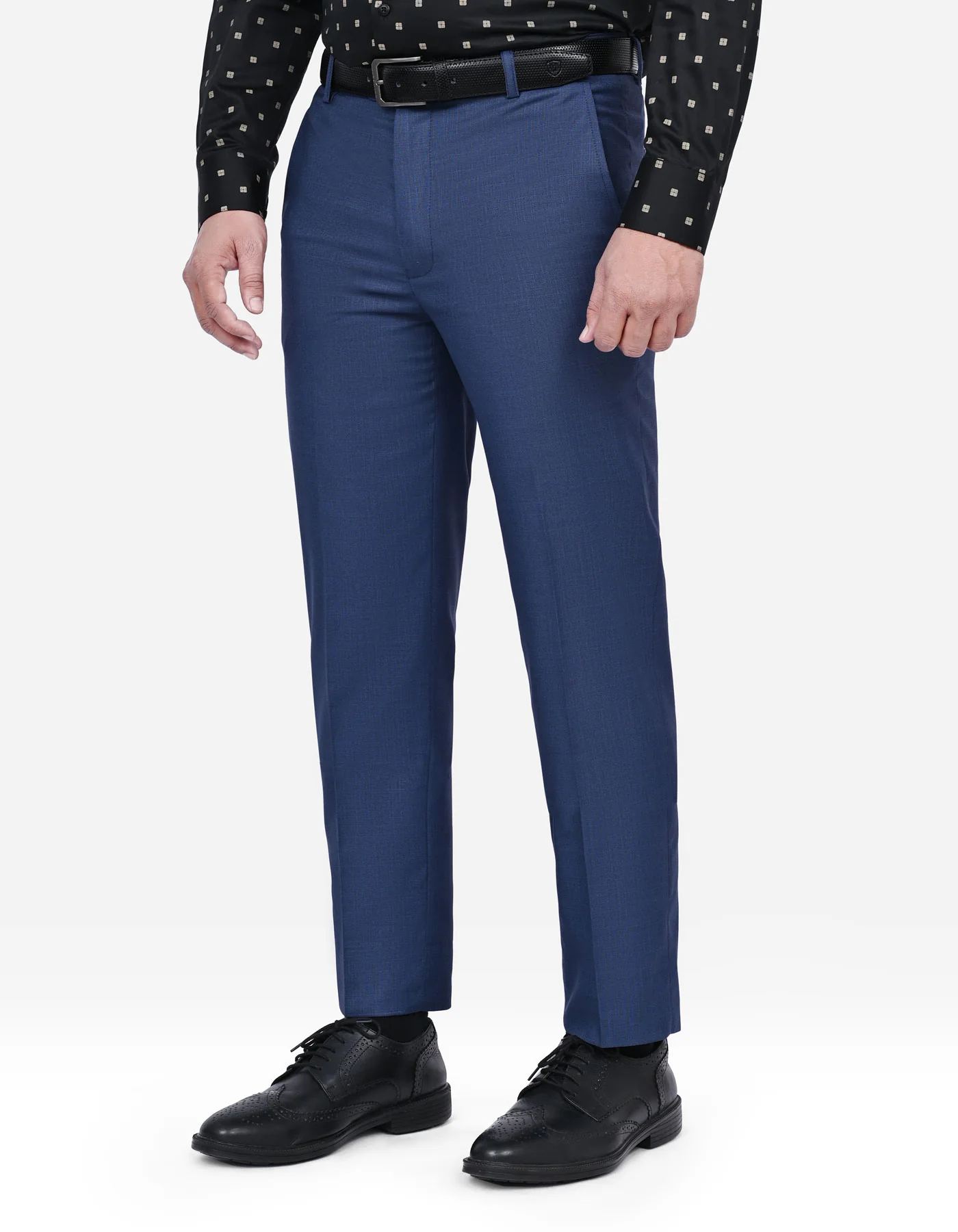 Blue Plain Classic Fit Formal Trouser