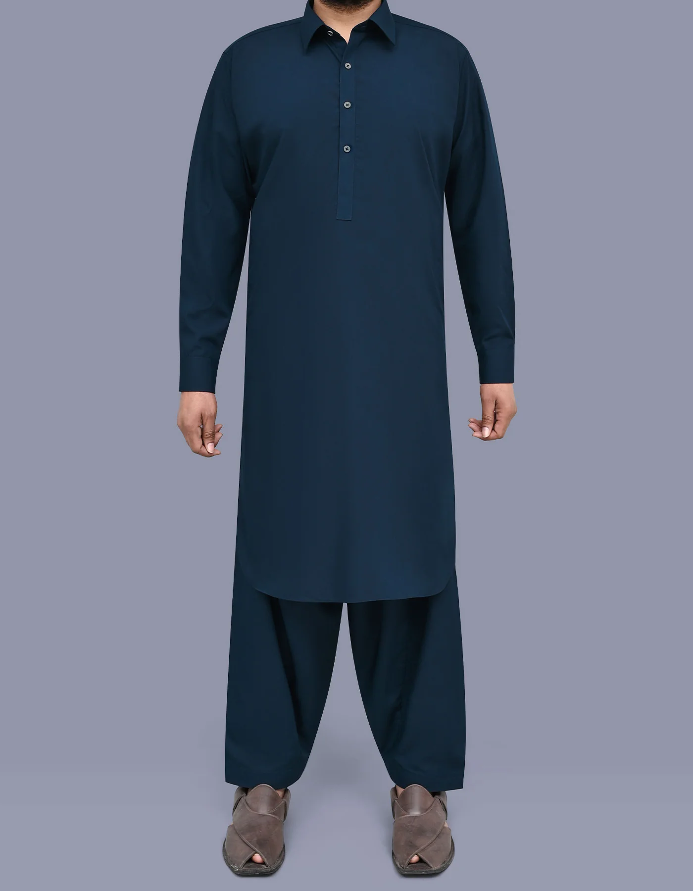 Blue Plain Kameez Shalwar