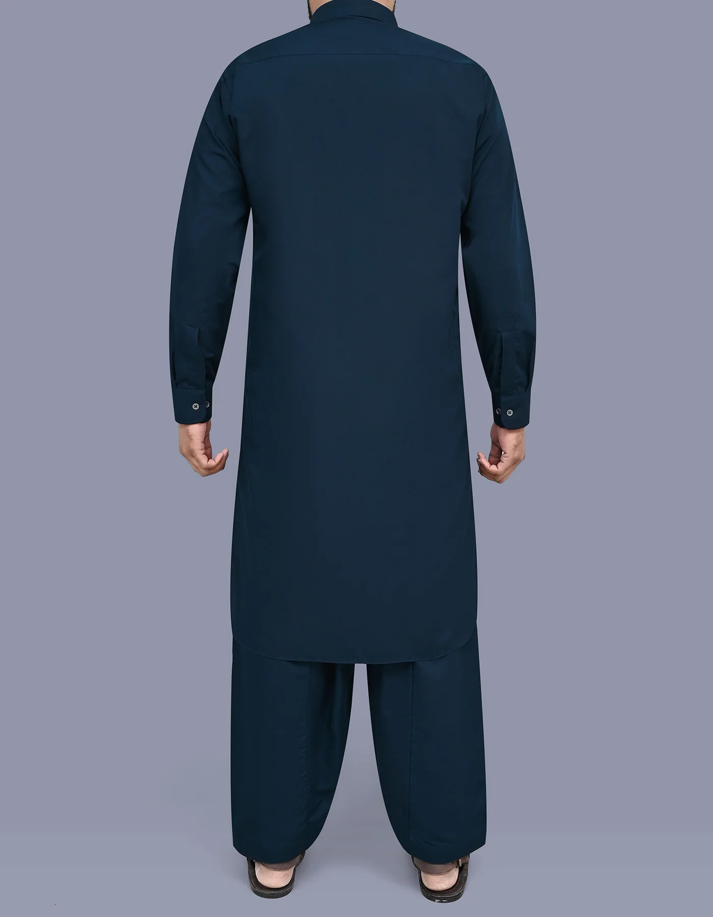 Blue Plain Kameez Shalwar - Image 4