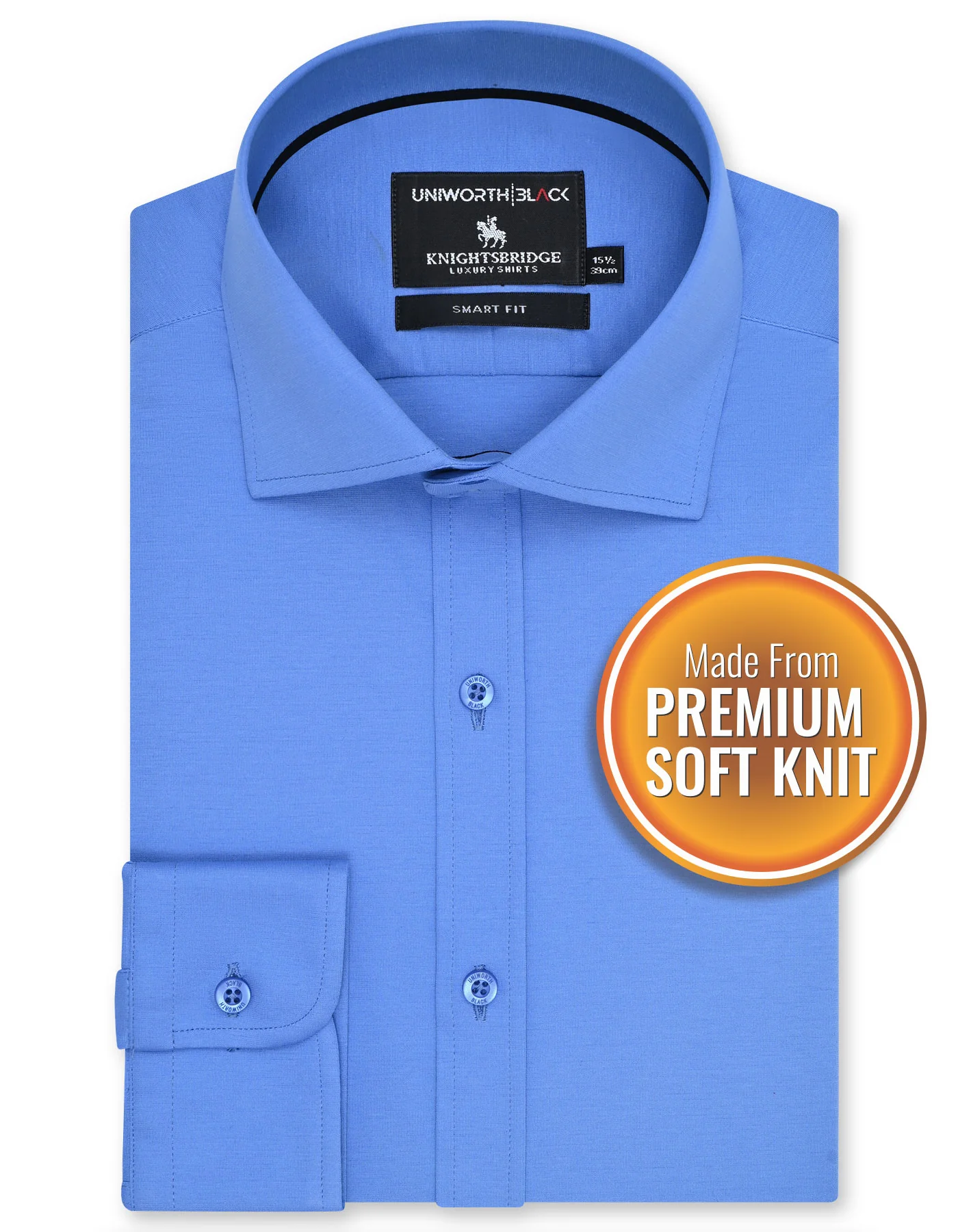 Blue Plain Tailored Smart Fit Shirt