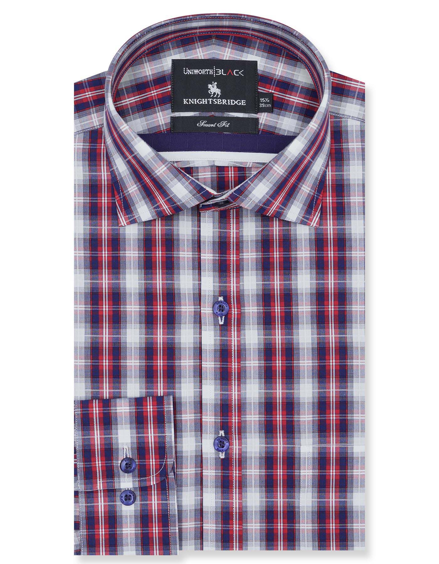 Blue/Red Check Tailored Smart Fit Shirt