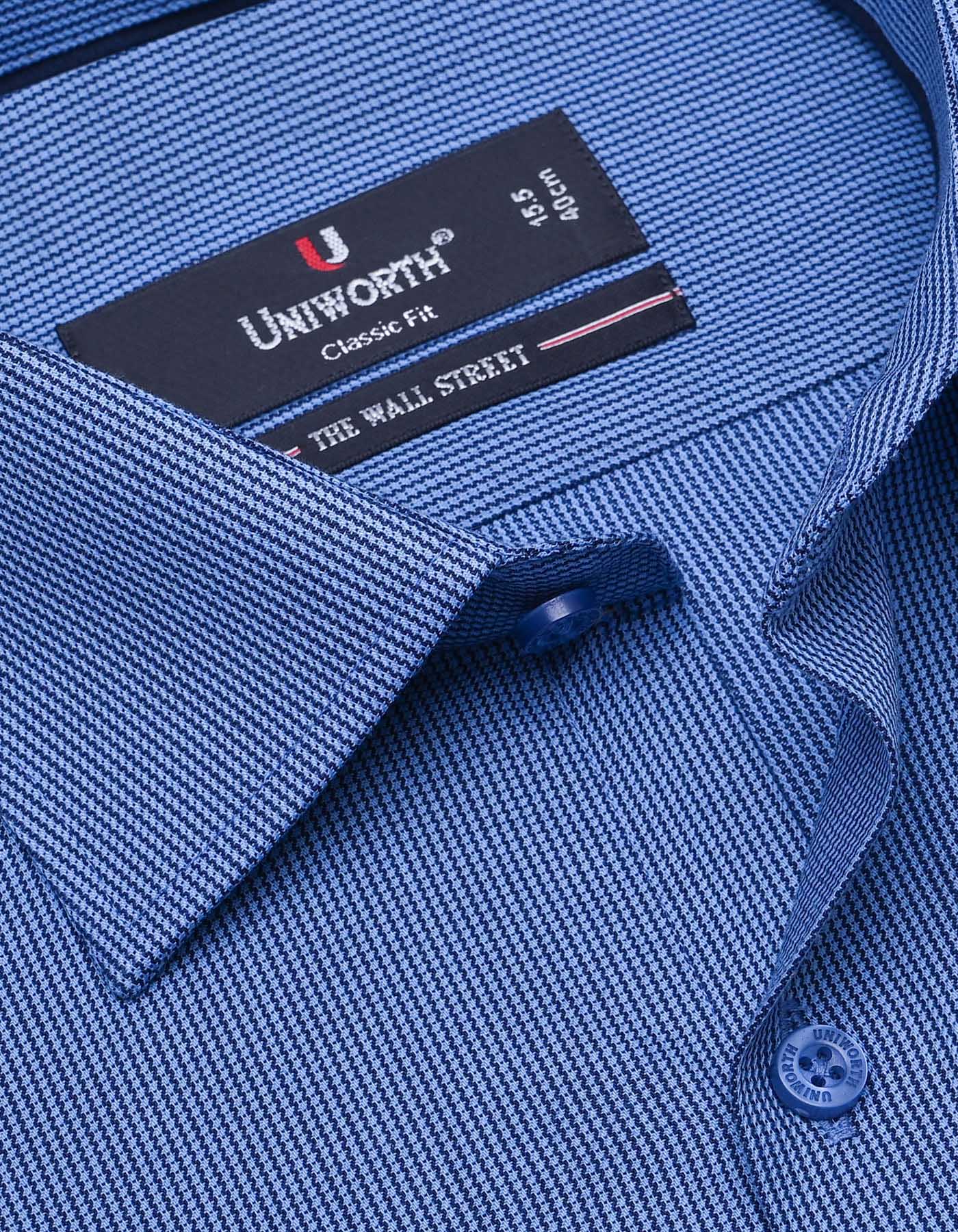Blue Self Classic Fit Shirt - Image 2