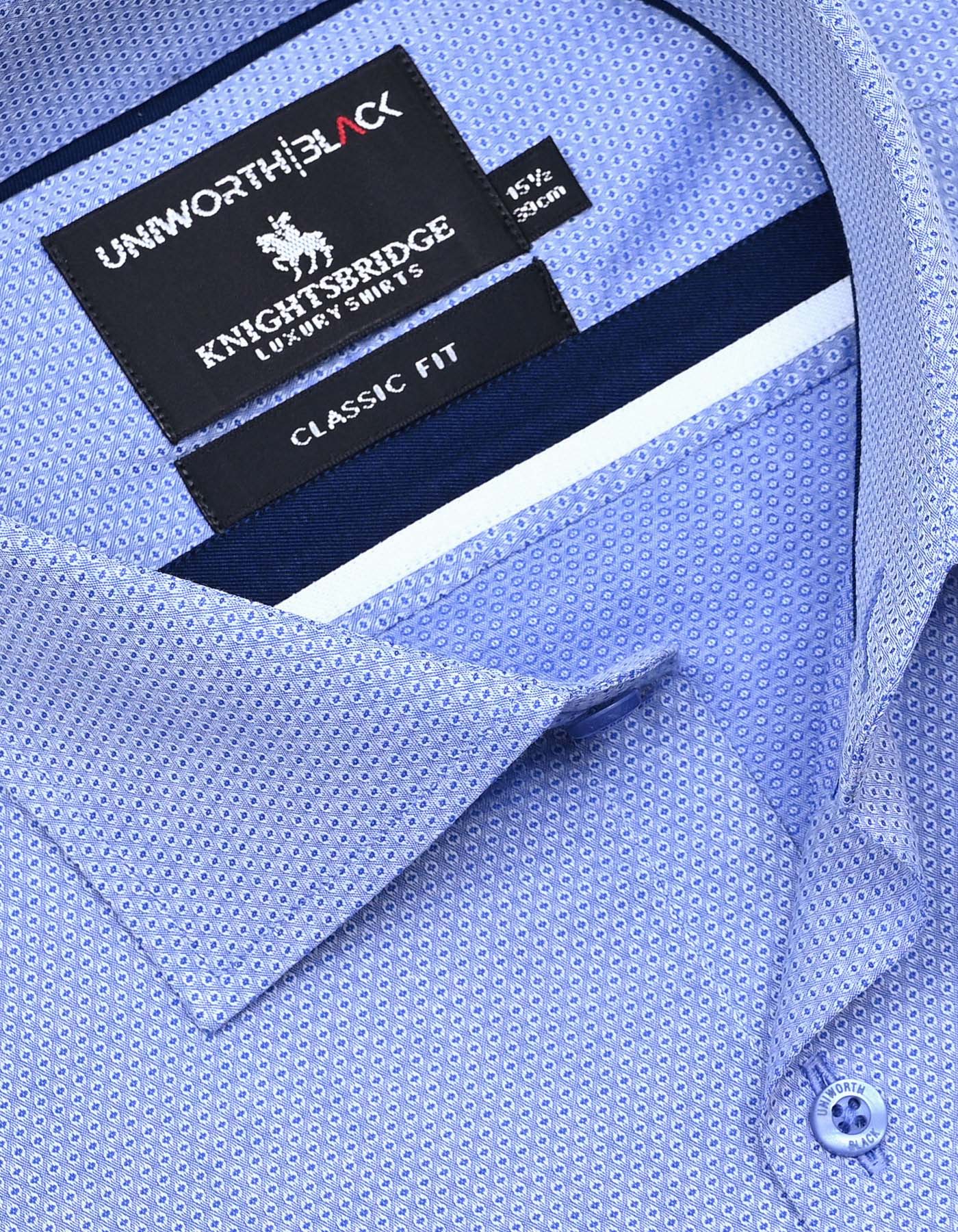 Blue Self Classic Fit Shirt - Image 2