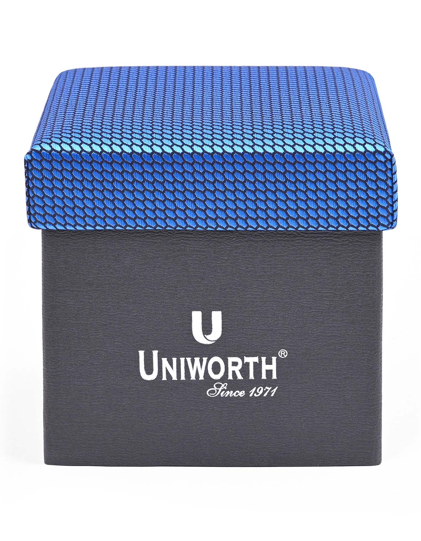 Blue Self Cufflink Tie Set - Image 3