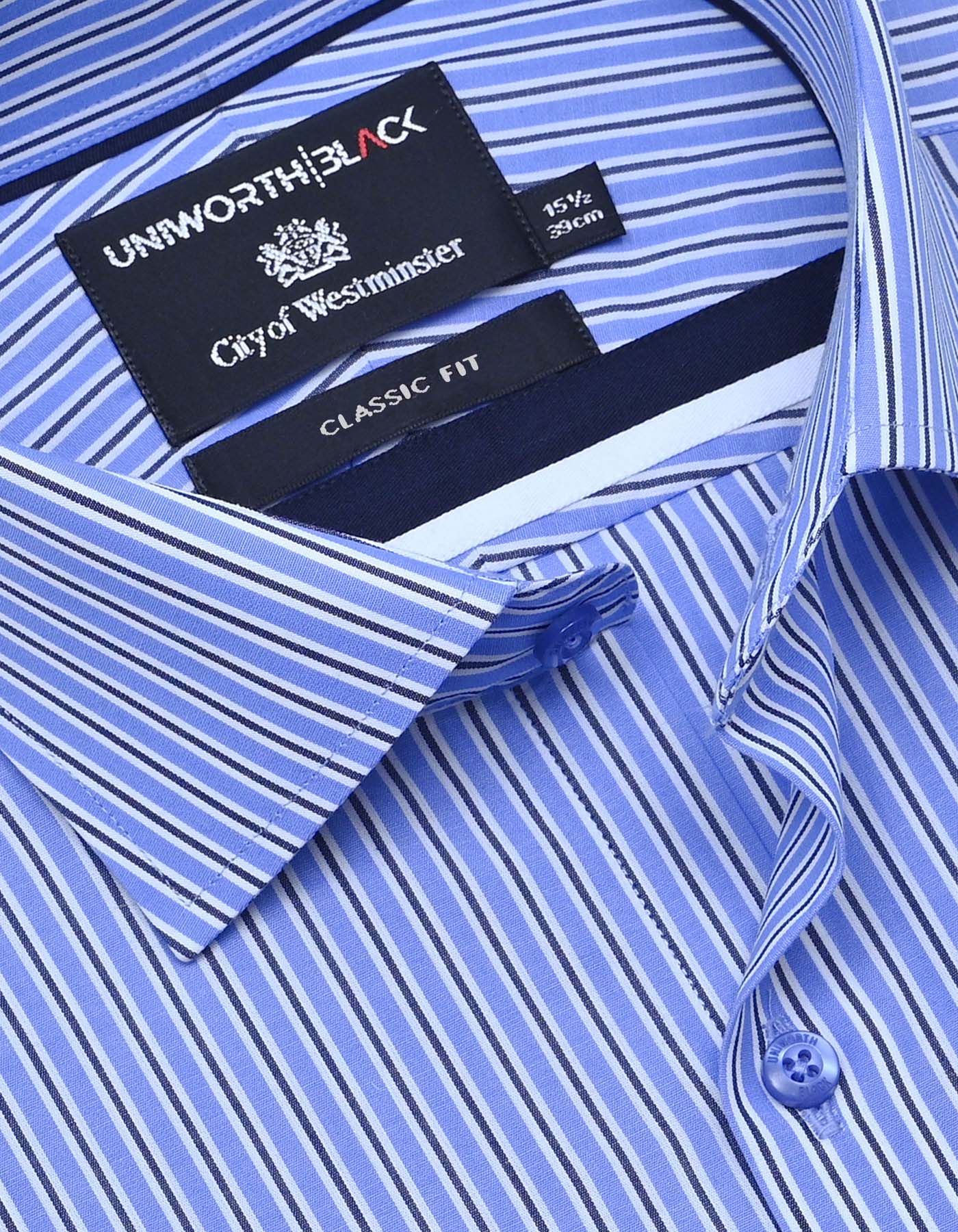Blue Stripe Classic Fit Shirt - Image 2