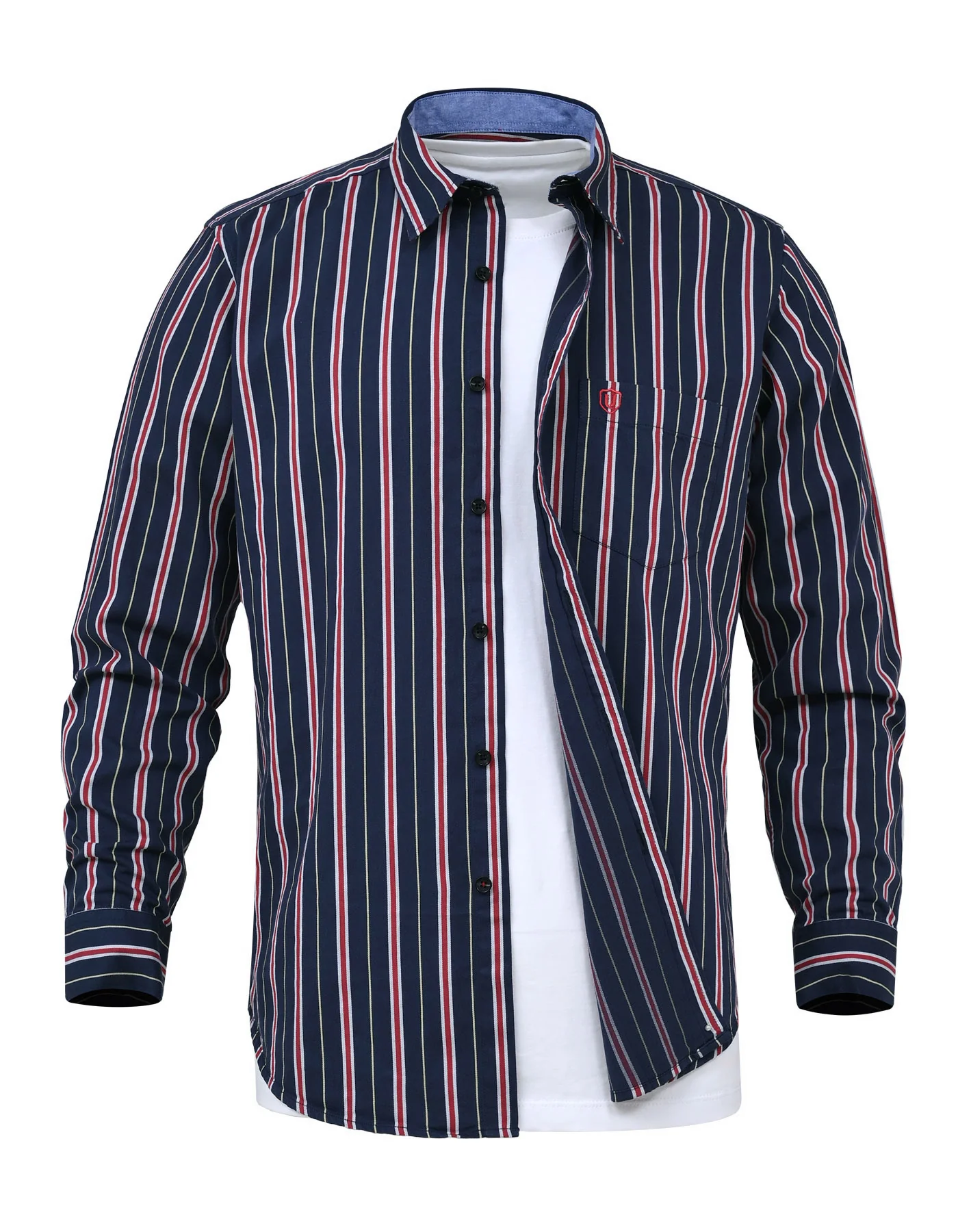 Blue Stripe Regular Fit Casual Shirt - Image 5
