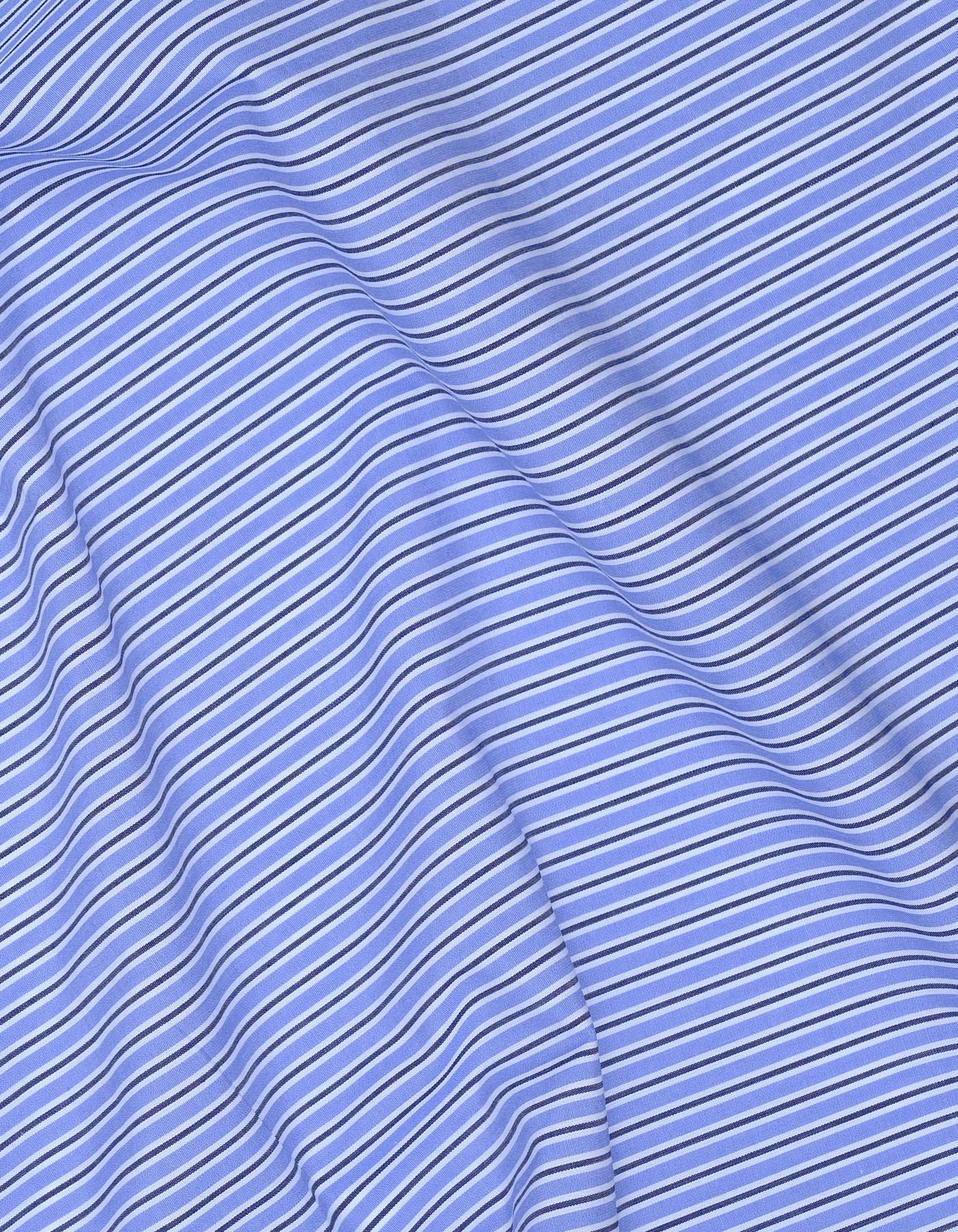 Blue Stripe Smart Fit Shirt - Image 4
