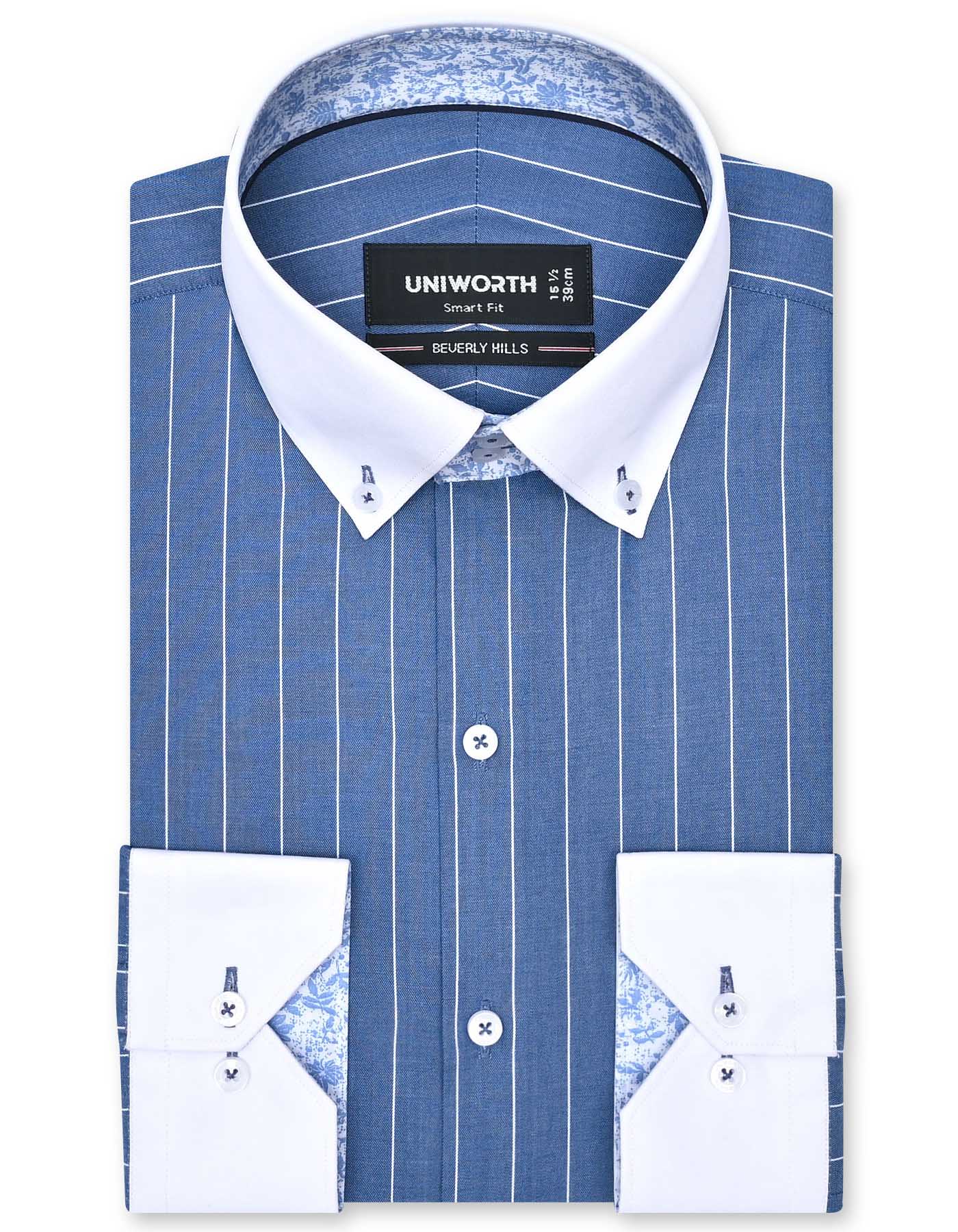 Blue Stripe Tailored Smart Fit Shirt