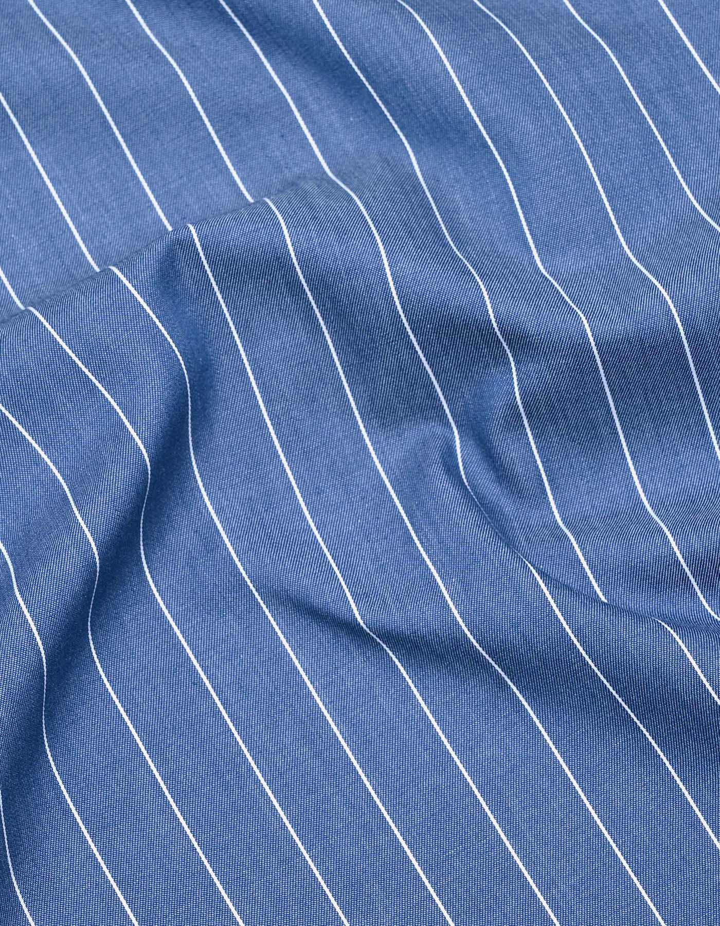 Blue Stripe Tailored Smart Fit Shirt - Image 5