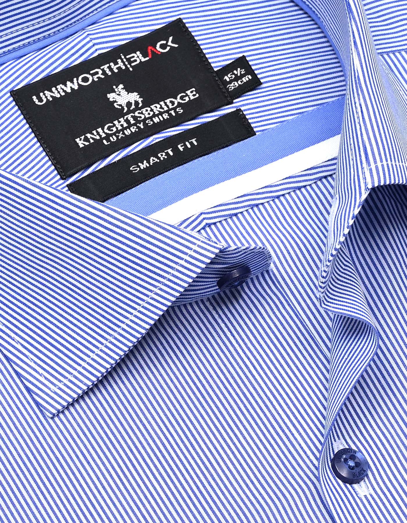 Blue Stripe Tailored Smart Fit Shirt - Image 2