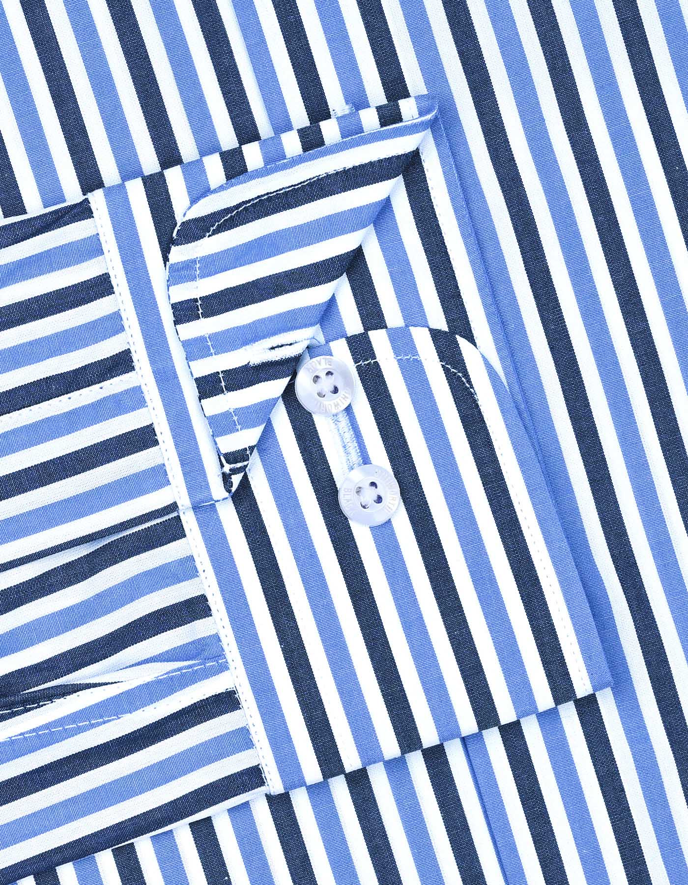Blue Stripe Tailored Smart Fit Shirt - Image 3