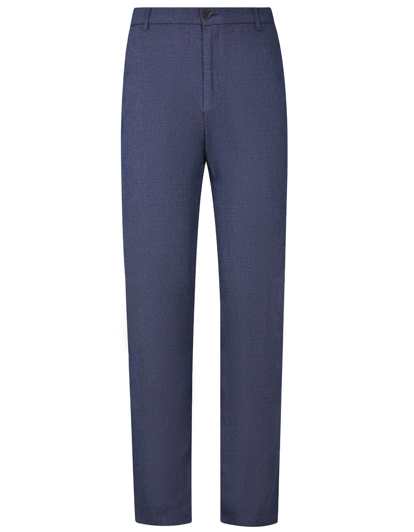 Blue Texture Classic Fit Cotton Trouser