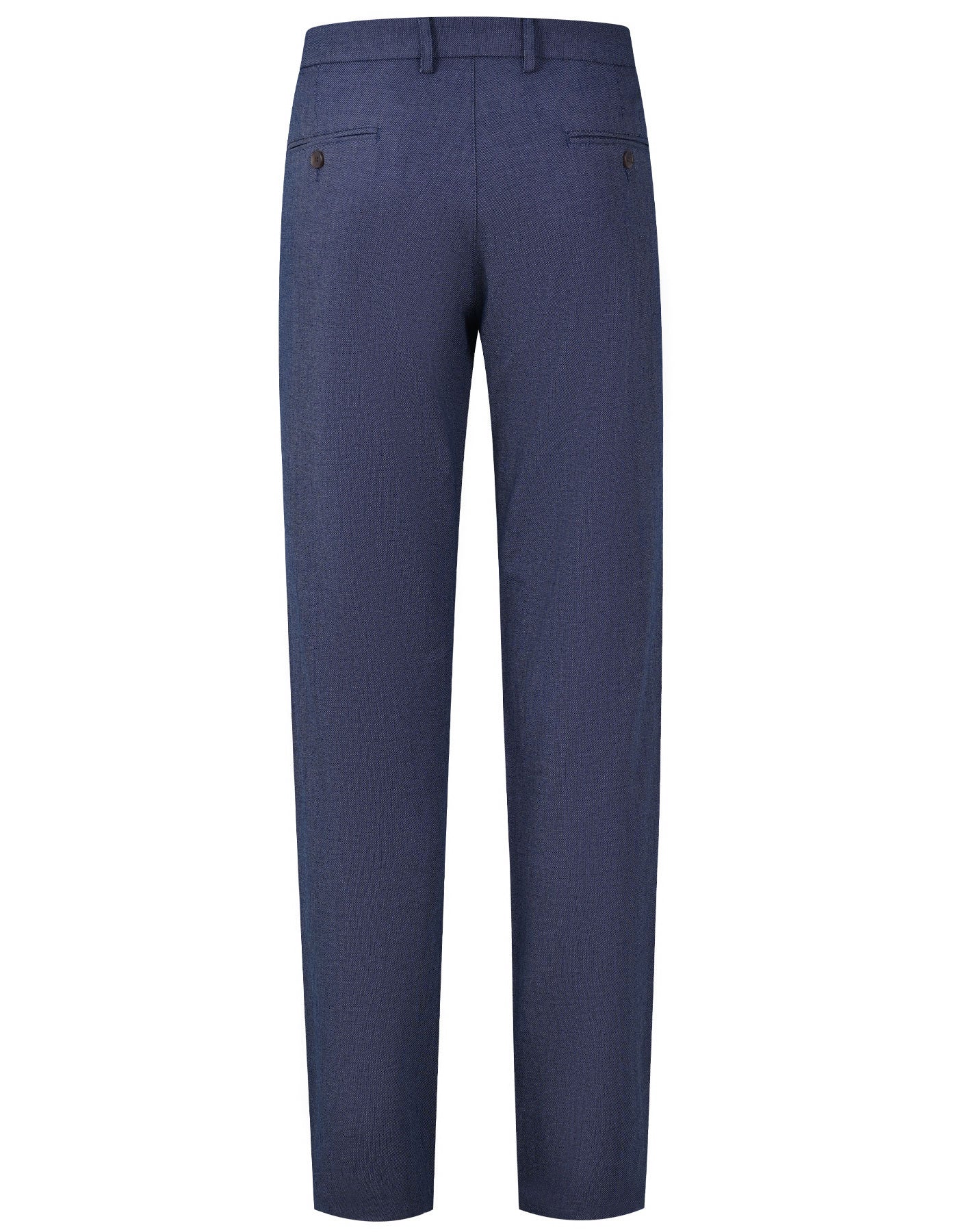 Blue Texture Classic Fit Cotton Trouser - Image 5