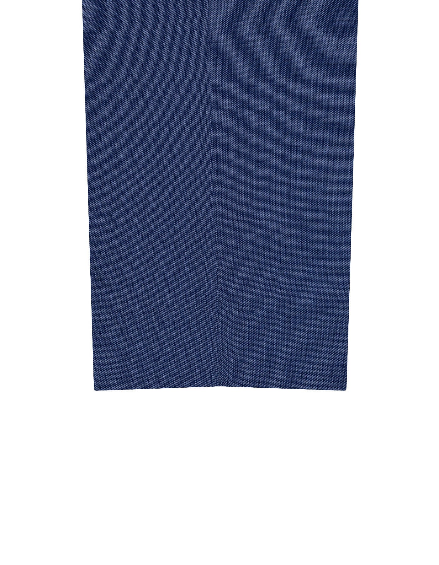 Blue Texture Classic Fit Formal Trouser - Image 3