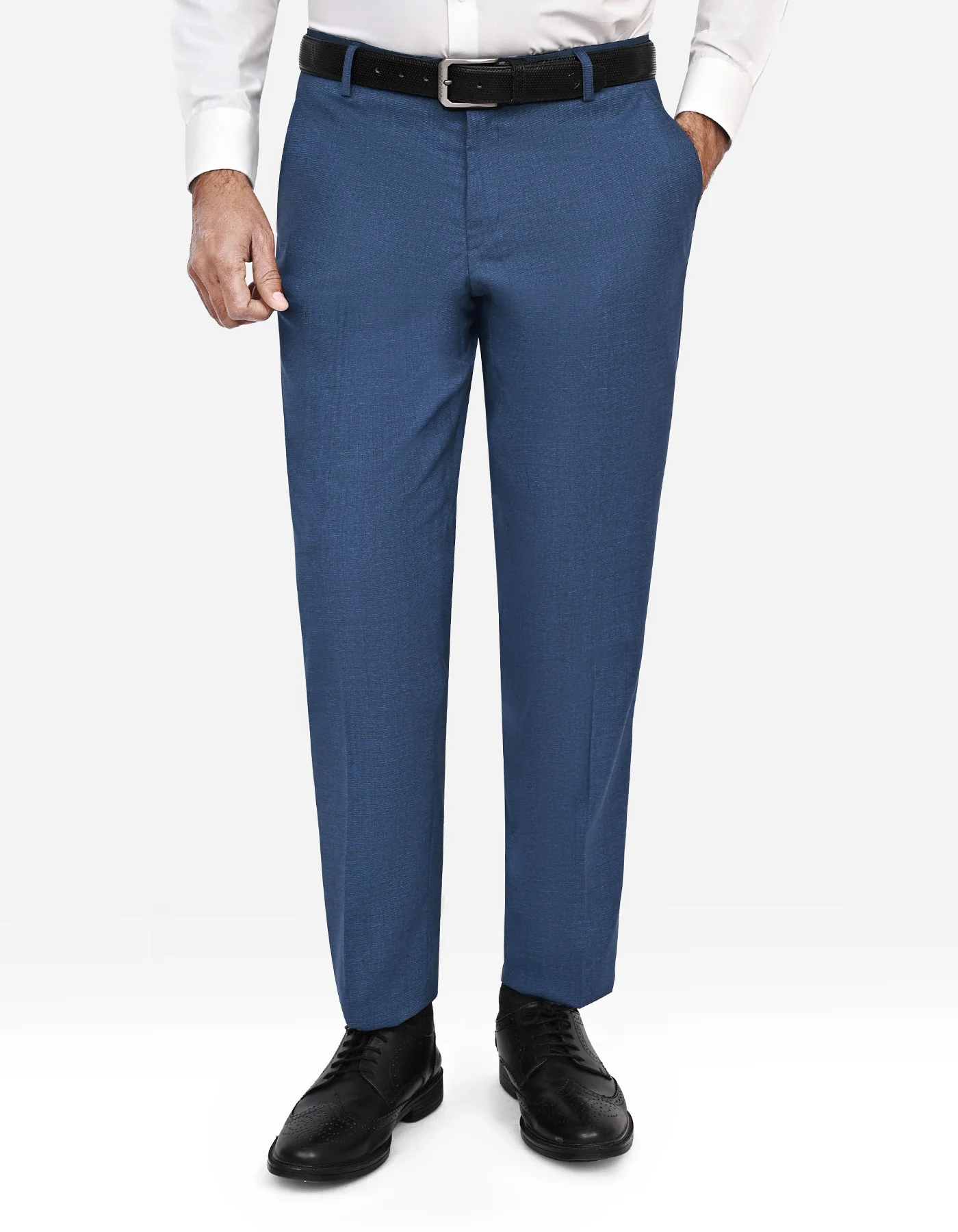 Blue Texture Classic Fit Suit - Image 2