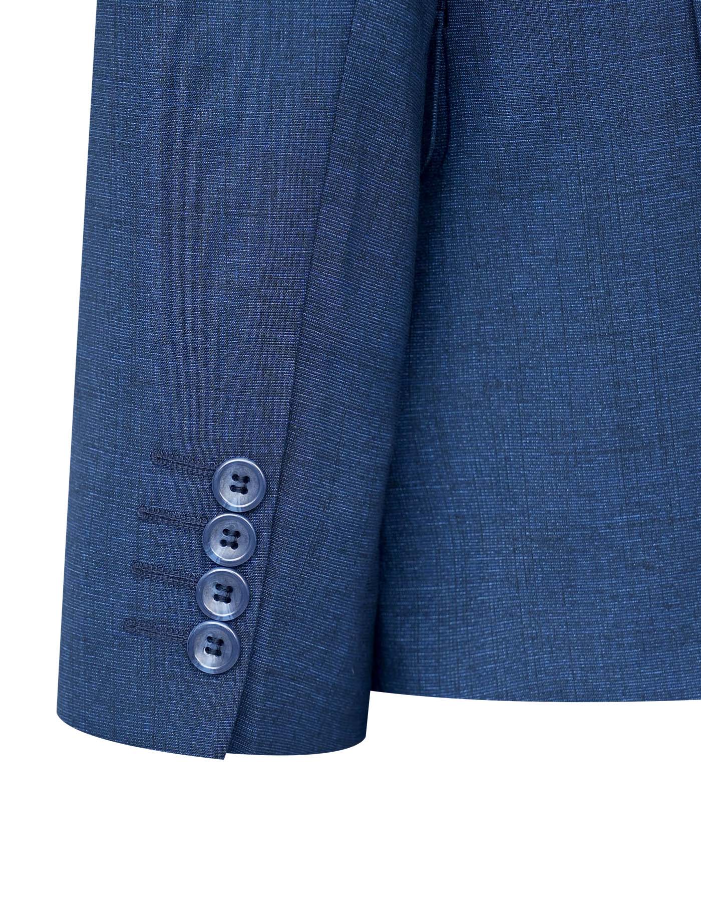 Blue Texture Classic Fit Suit - Image 3