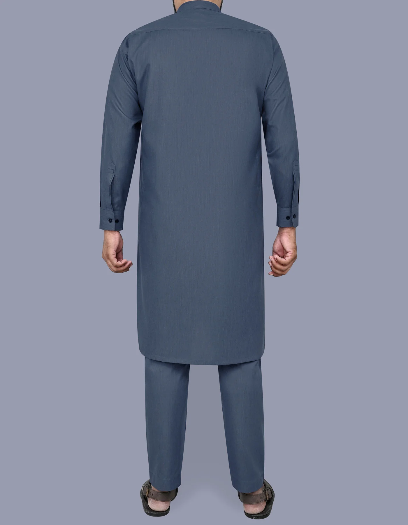 Blue Texture Kurta Pajama - Image 4