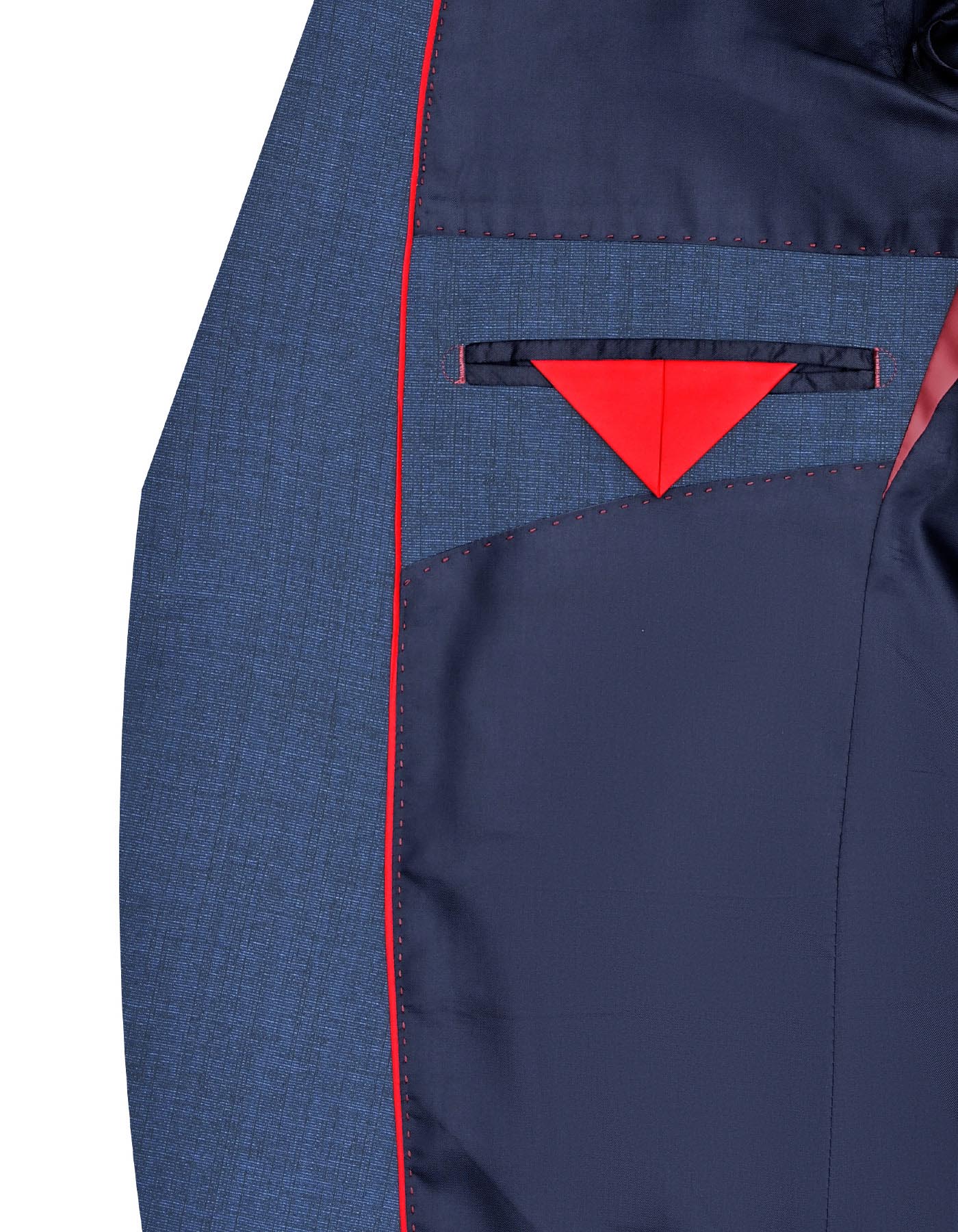 Blue Texture Smart Fit Suit - Image 5