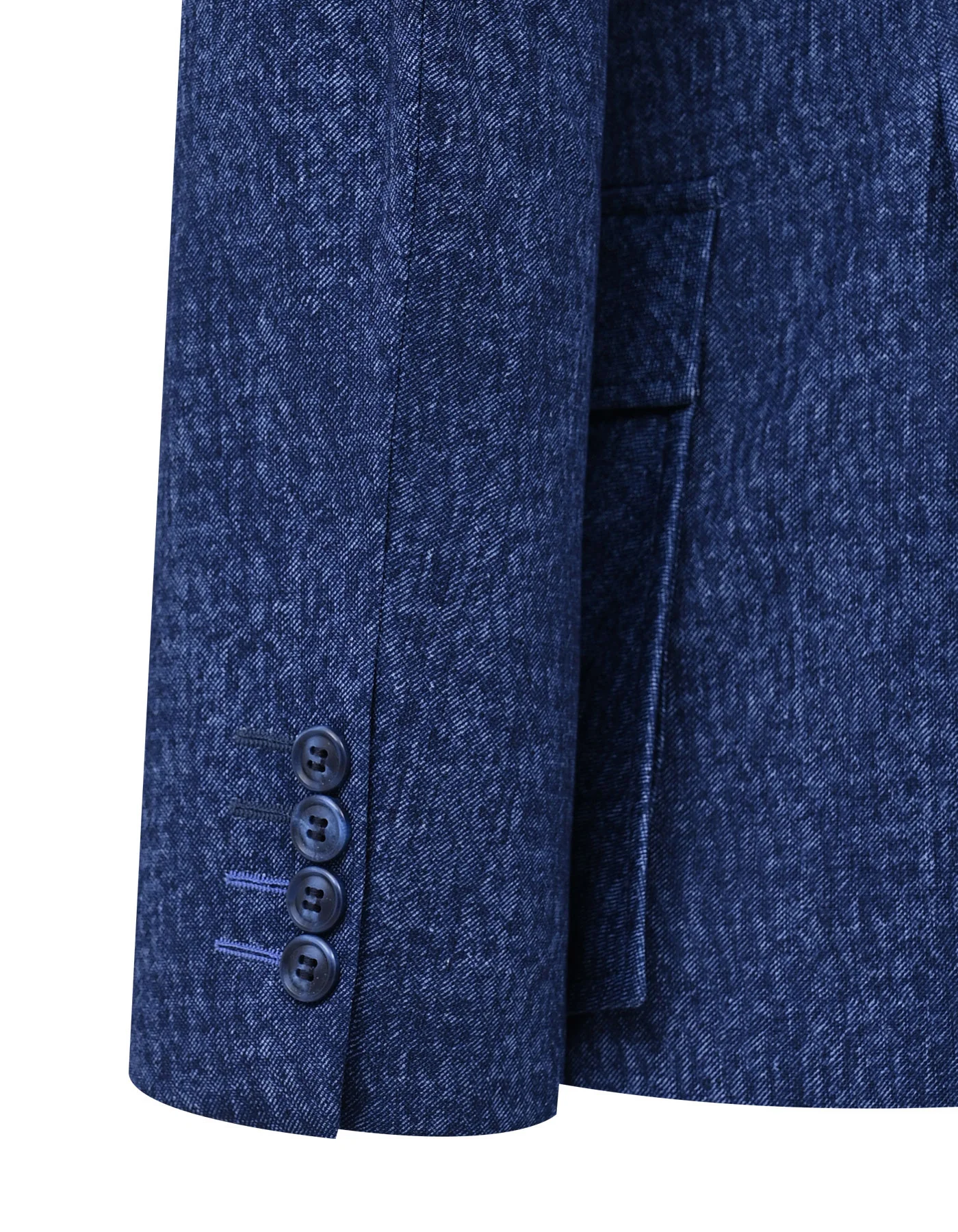 Blue Texture Tailored Smart Fit Coat - Image 4